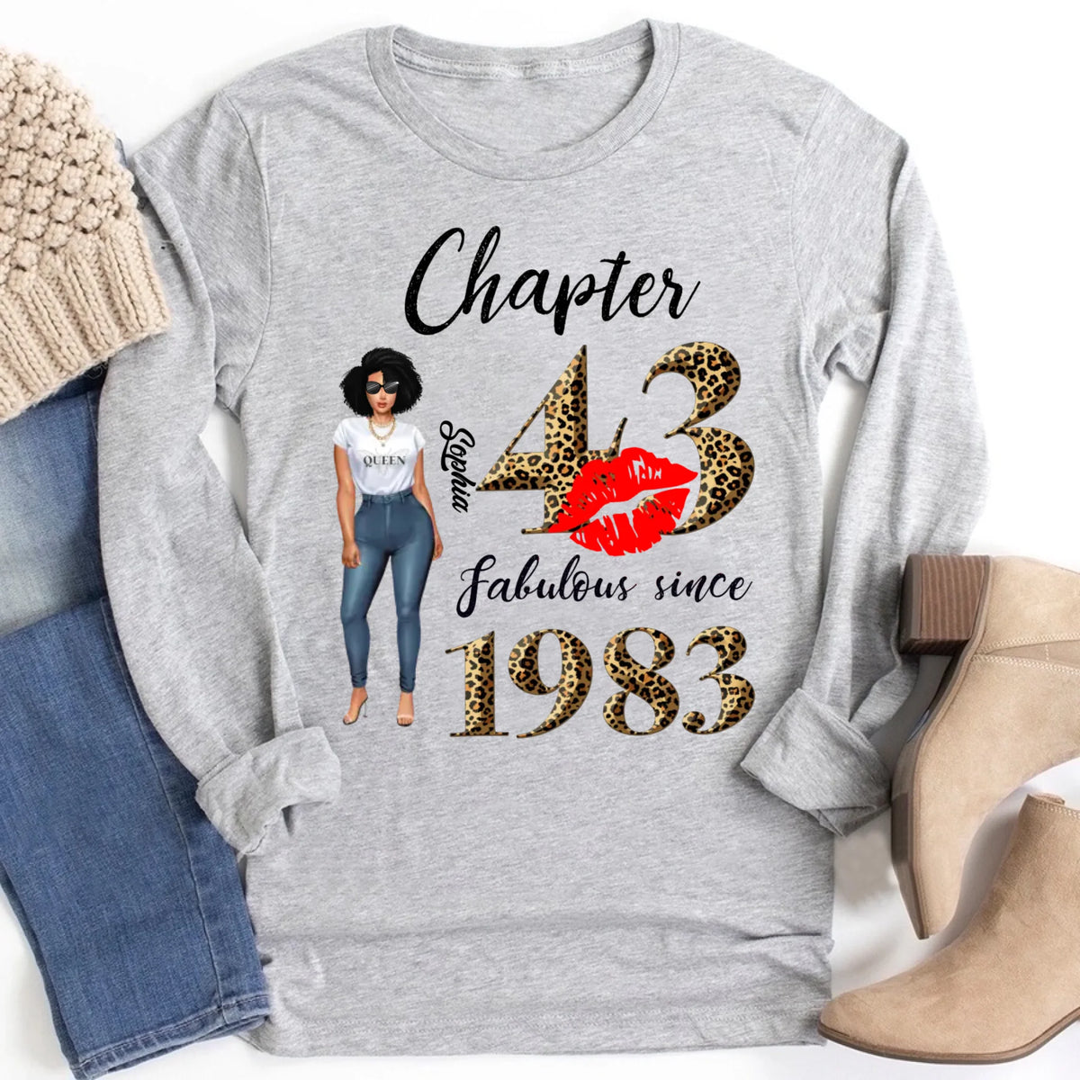 43rd birthday shirts for her, Personalised 43rd birthday gifts, 1983 t shirt, 43 and fabulous shirt, 43rd birthday shirt ideas, gift ideas 43rd birthday woman