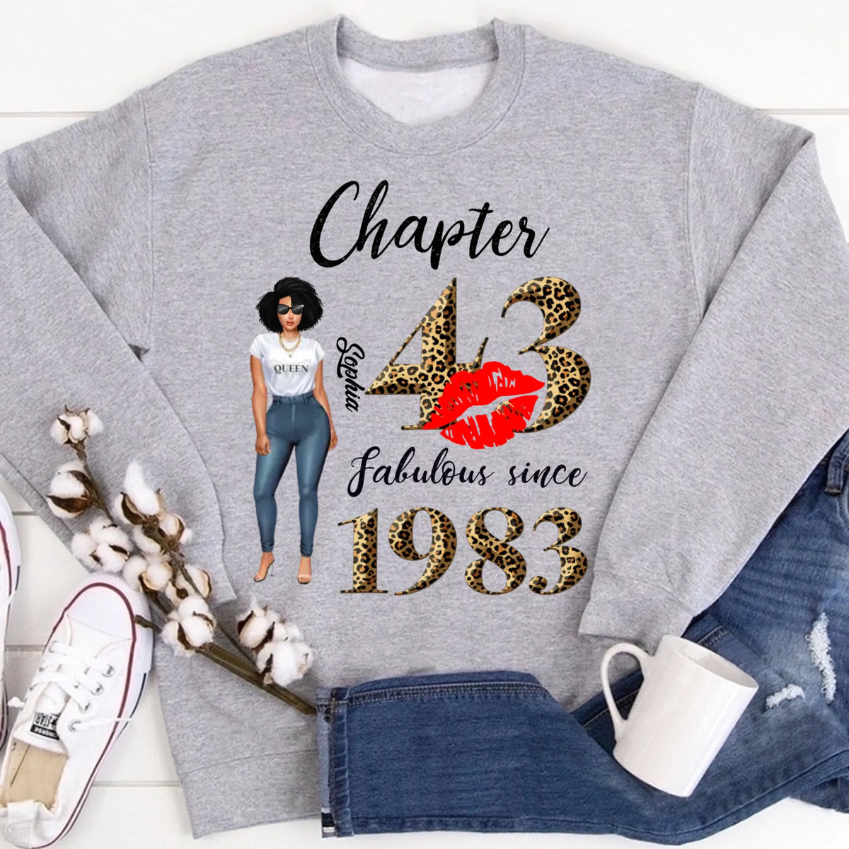 43rd birthday shirts for her, Personalised 43rd birthday gifts, 1983 t shirt, 43 and fabulous shirt, 43rd birthday shirt ideas, gift ideas 43rd birthday woman