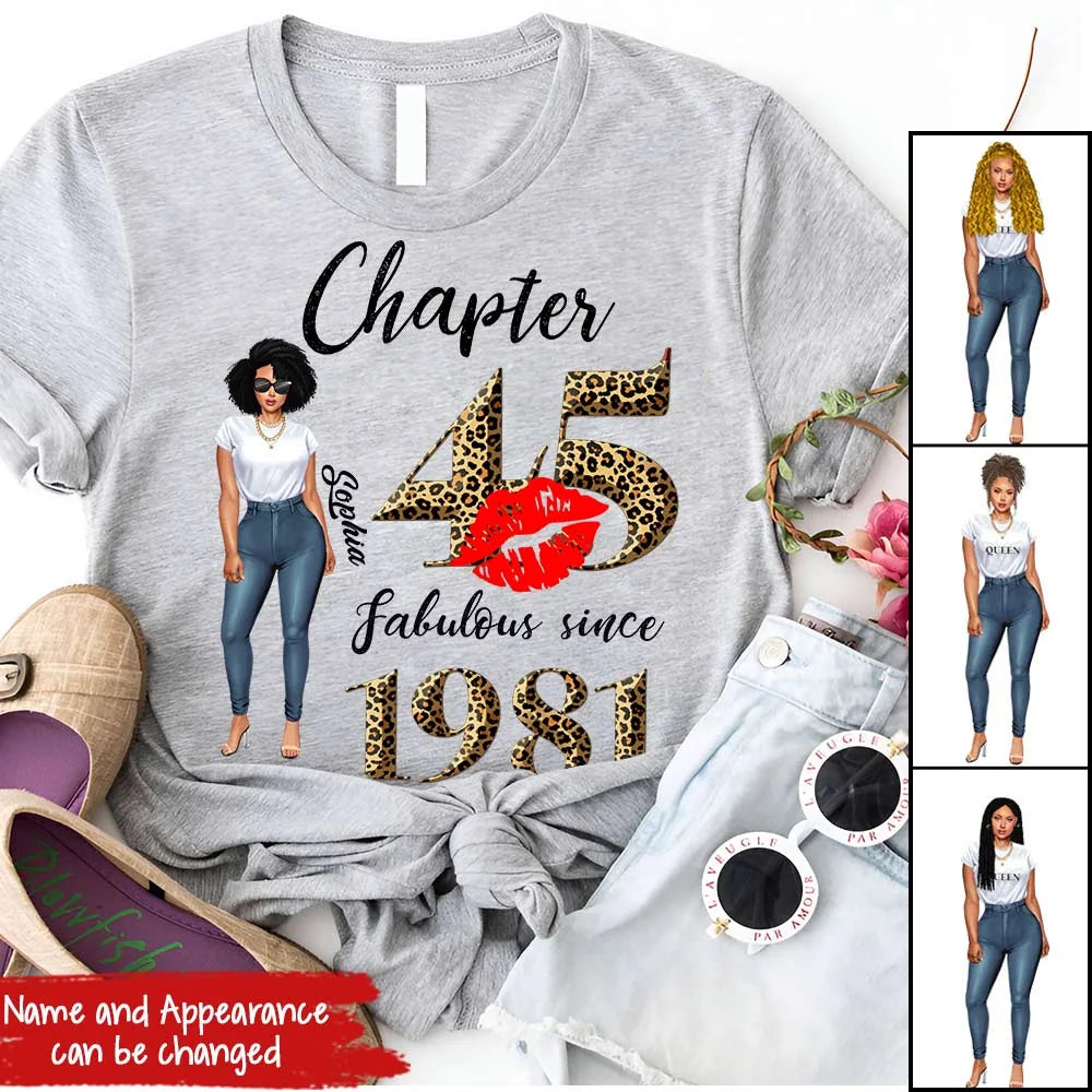 45th birthday shirts for her, Personalised 45th birthday gifts, 1981 t shirt, 45 and fabulous shirt, 45th birthday shirt ideas, gift ideas 45th birthday woman