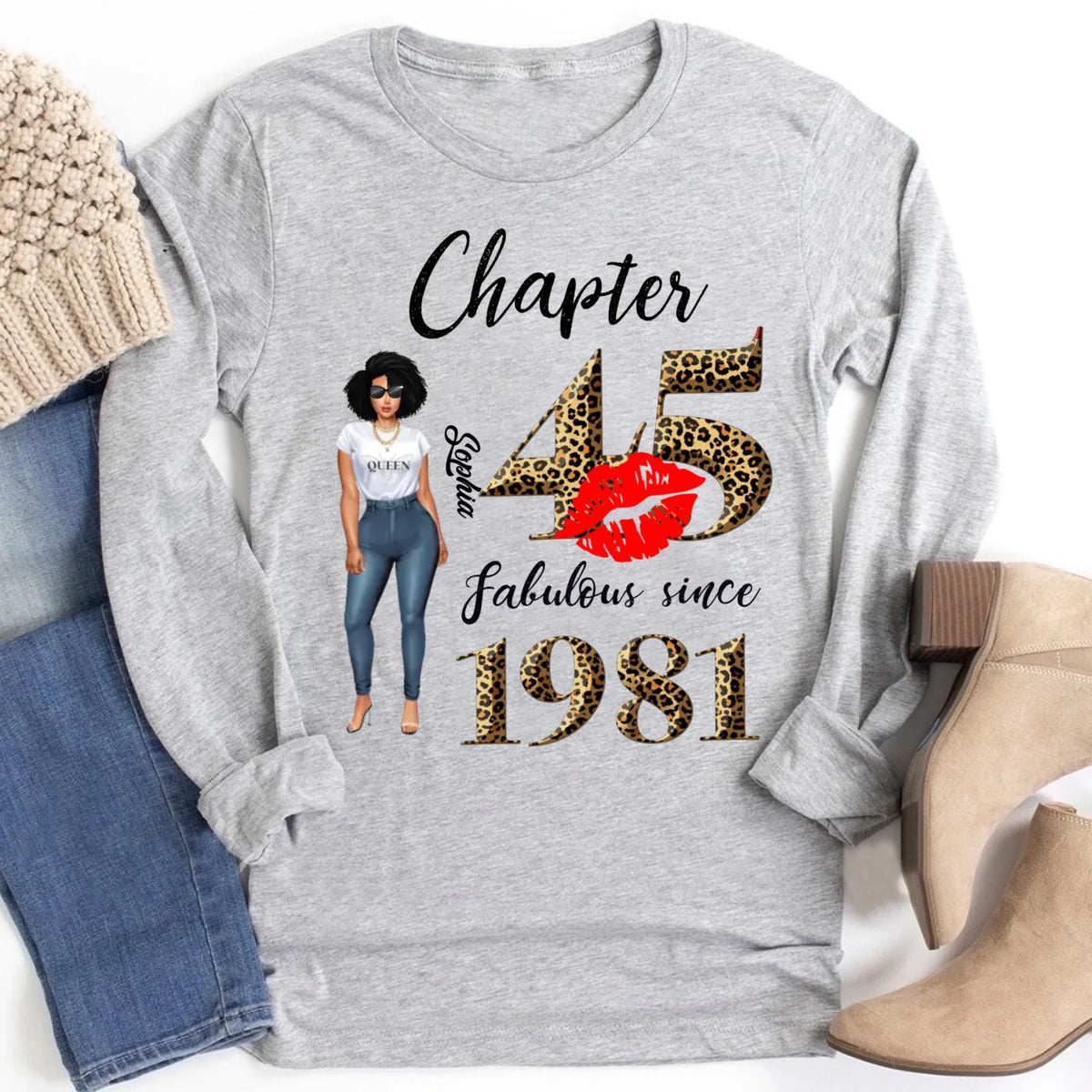 45th birthday shirts for her, Personalised 45th birthday gifts, 1981 t shirt, 45 and fabulous shirt, 45th birthday shirt ideas, gift ideas 45th birthday woman