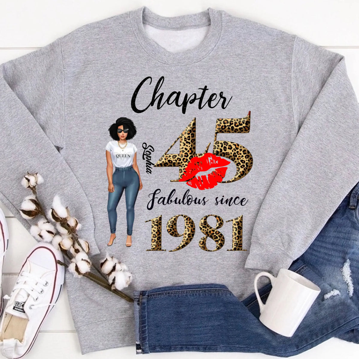 45th birthday shirts for her, Personalised 45th birthday gifts, 1981 t shirt, 45 and fabulous shirt, 45th birthday shirt ideas, gift ideas 45th birthday woman