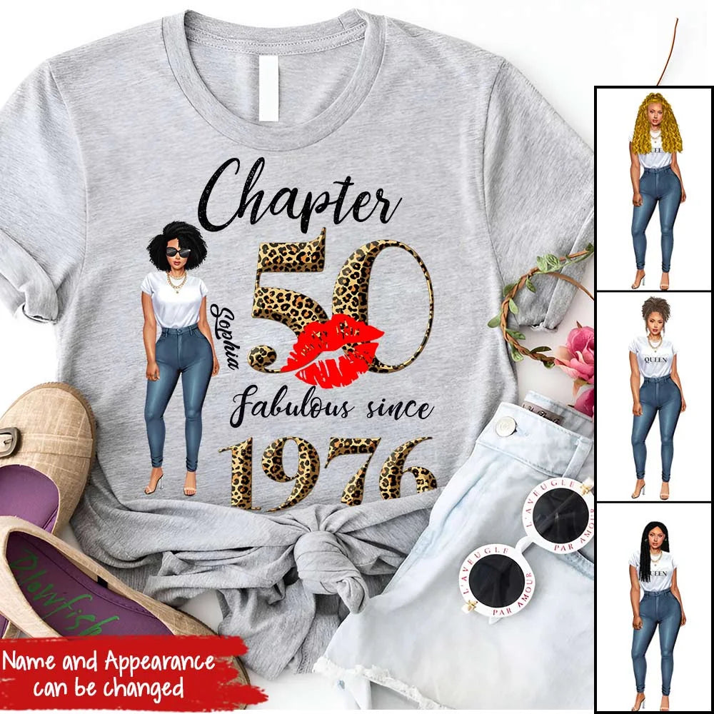Personalised Birthday Gifts, 1976 T Shirt, 50 And Fabulous Shirt, 50th Birthday Shirt Ideas, Gift Ideas 50th Birthday Woman