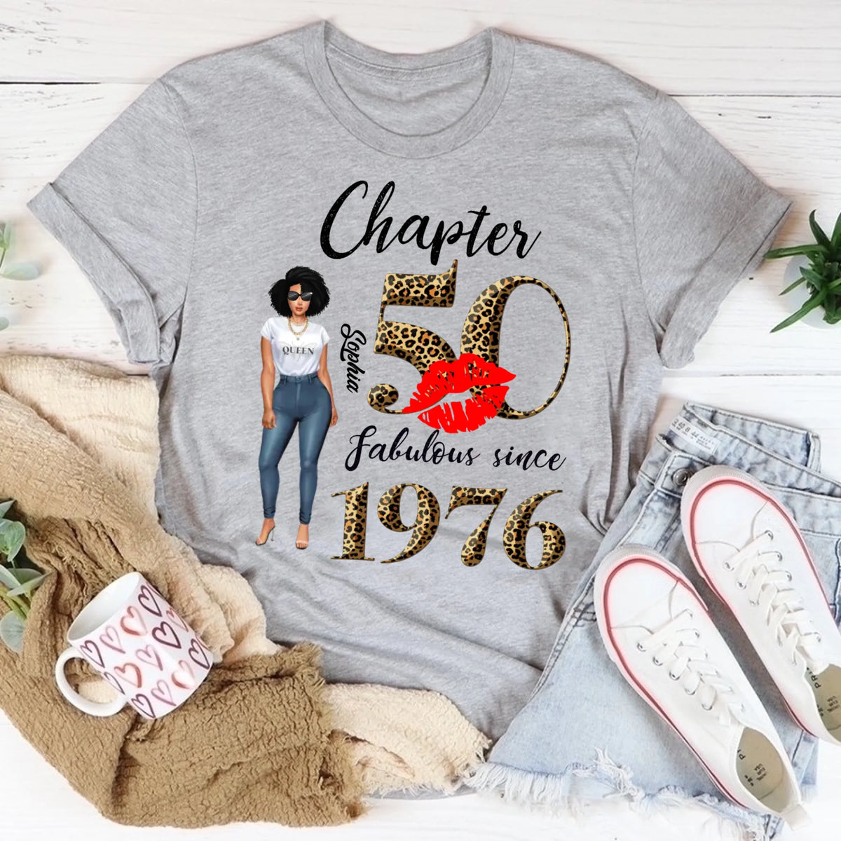 Personalised Birthday Gifts, 1976 T Shirt, 50 And Fabulous Shirt, 50th Birthday Shirt Ideas, Gift Ideas 50th Birthday Woman