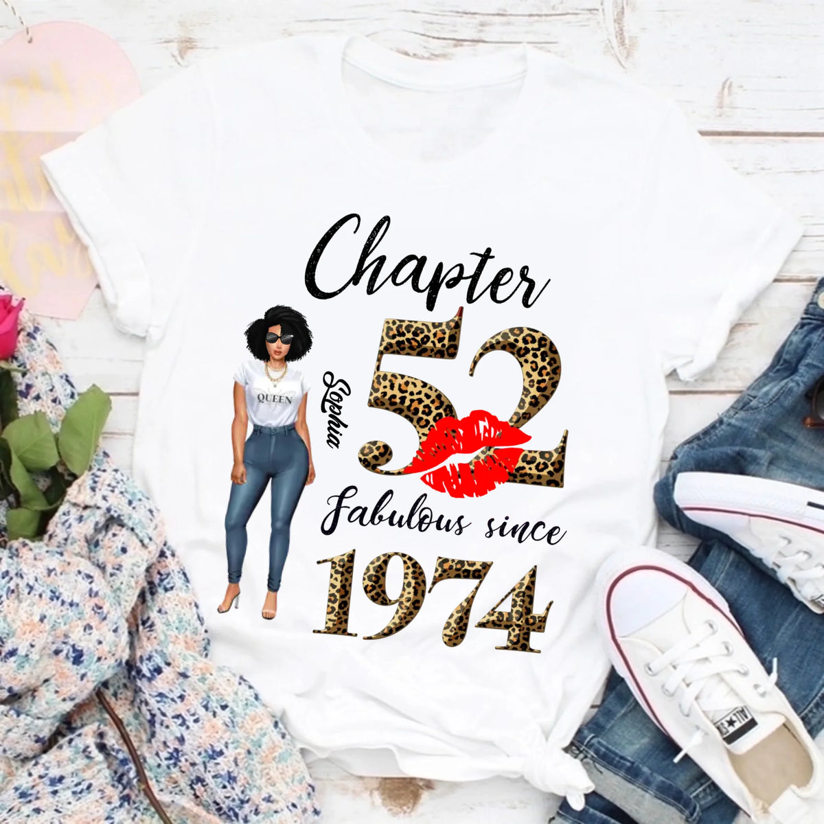 52nd birthday shirts for her, Personalised 52nd birthday gifts, 1974 t shirt, 52 and fabulous shirt, 52nd birthday shirt ideas, gift ideas 52nd birthday woman