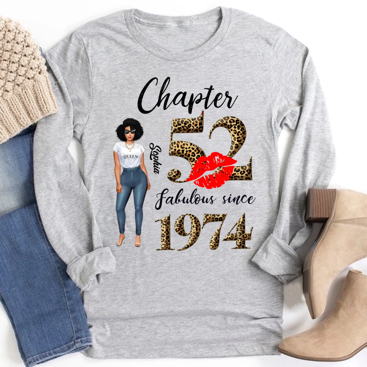 52nd birthday shirts for her, Personalised 52nd birthday gifts, 1974 t shirt, 52 and fabulous shirt, 52nd birthday shirt ideas, gift ideas 52nd birthday woman