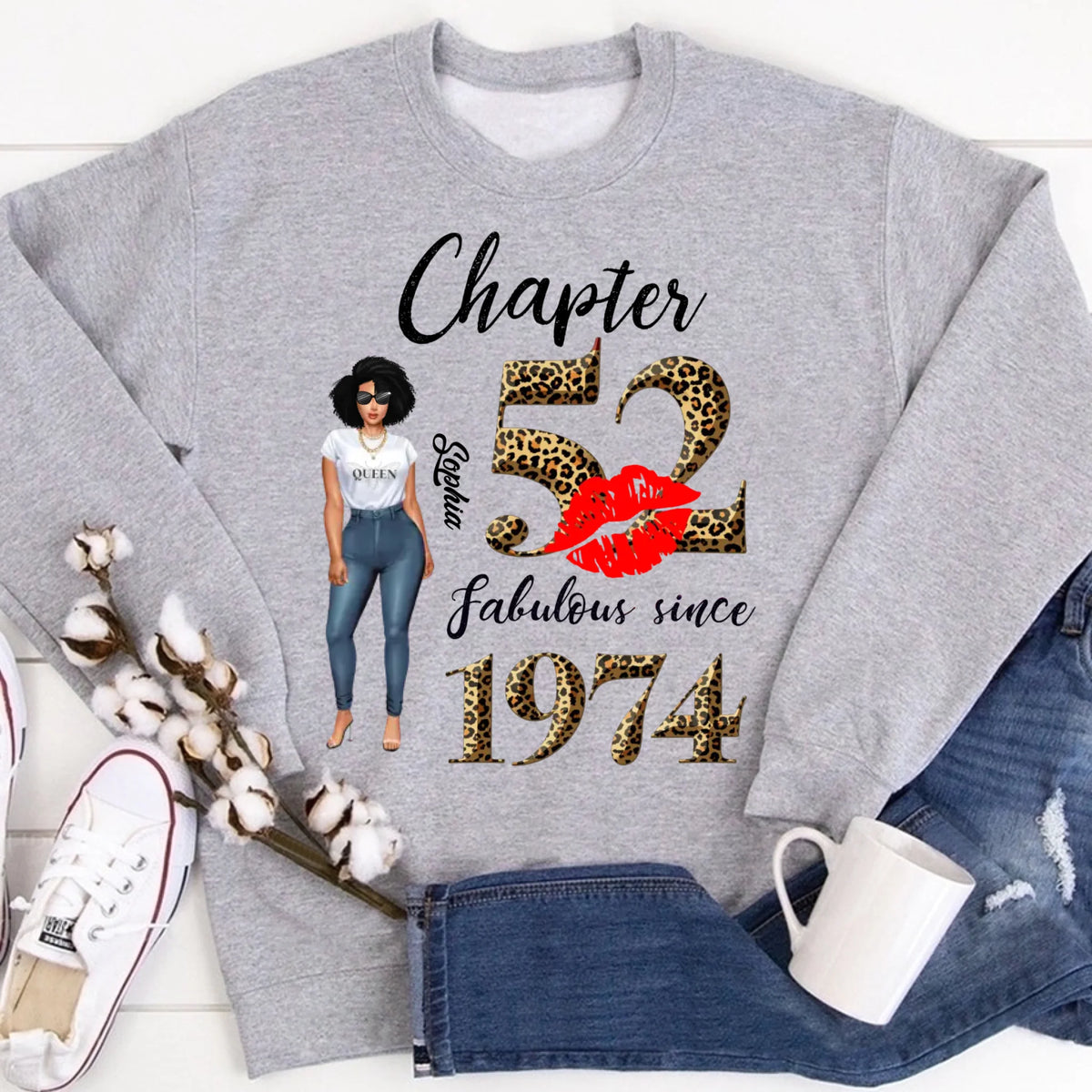 52nd birthday shirts for her, Personalised 52nd birthday gifts, 1974 t shirt, 52 and fabulous shirt, 52nd birthday shirt ideas, gift ideas 52nd birthday woman