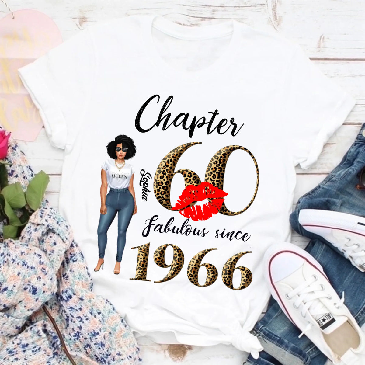 Chapter 60, Fabulous Since 1966 60th Birthday Unique T Shirt For Woman, Custom Birthday Shirt, Her Gifts For 60 Years Old , Turning 60 Birthday Cotton Shirt