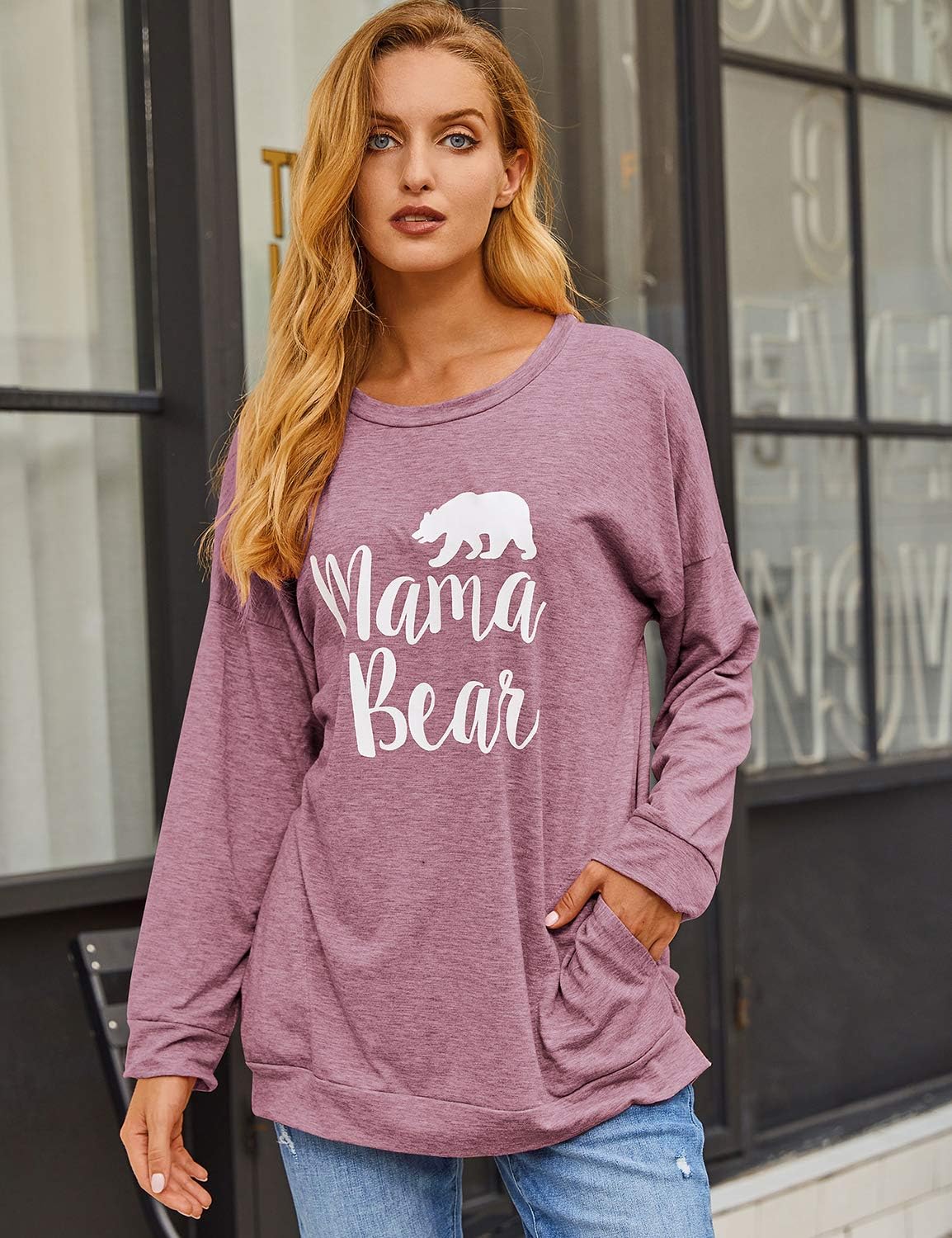 Nlife Mama Bear Mothers Day Shirt for Gifts Moms Graphic Tees with Sayings Womens Tshirts Tops