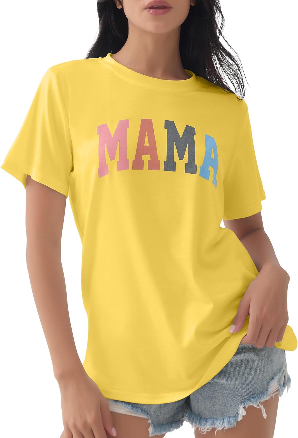 GGOV Mama Shirt Mom Letter Print Tops Mother&#39;s Day Shirts Gift Casual Tee Loose Fit Short Sleeve T Shirts