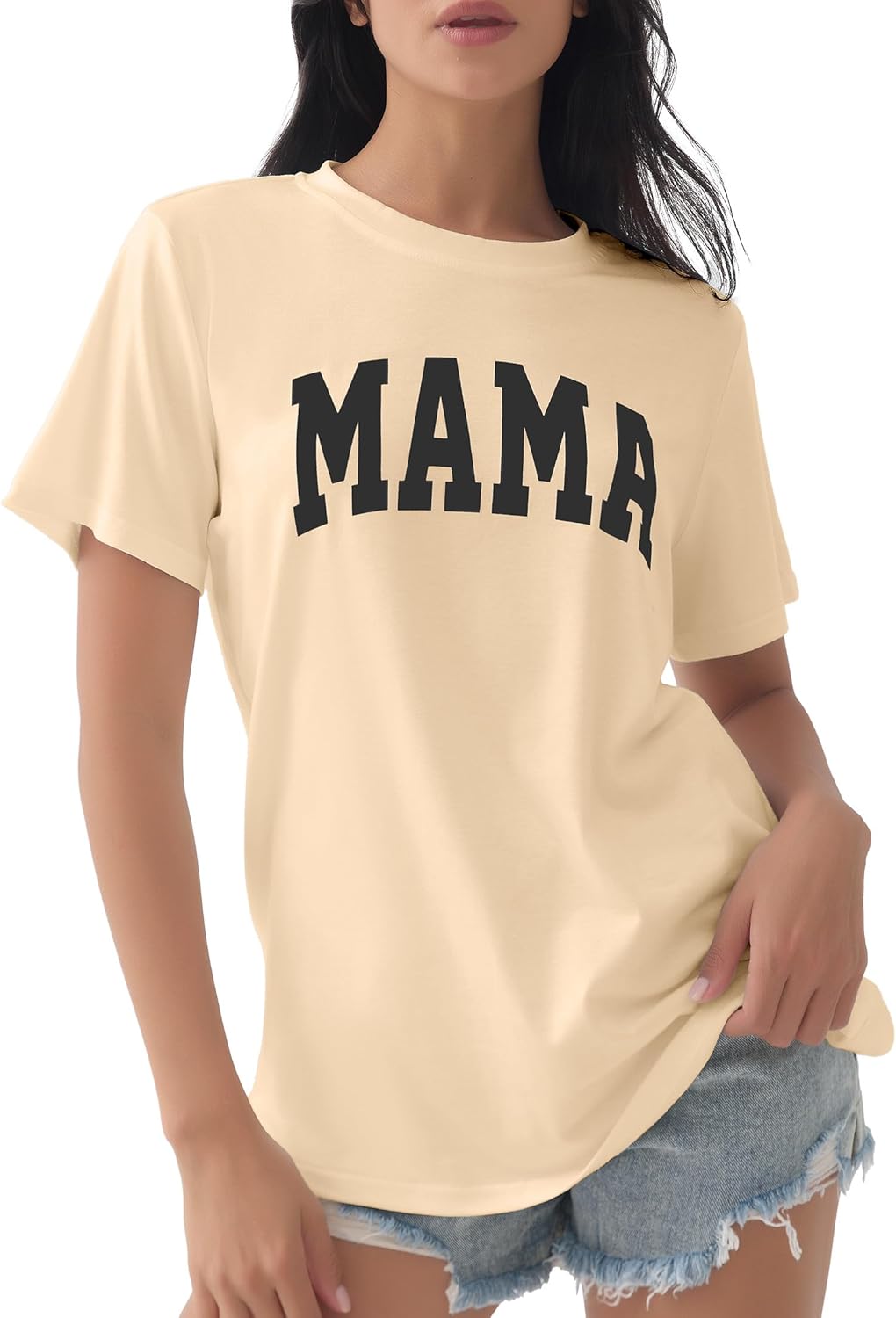 GGOV Mama Shirt Mom Letter Print Tops Mother&#39;s Day Shirts Gift Casual Tee Loose Fit Short Sleeve T Shirts