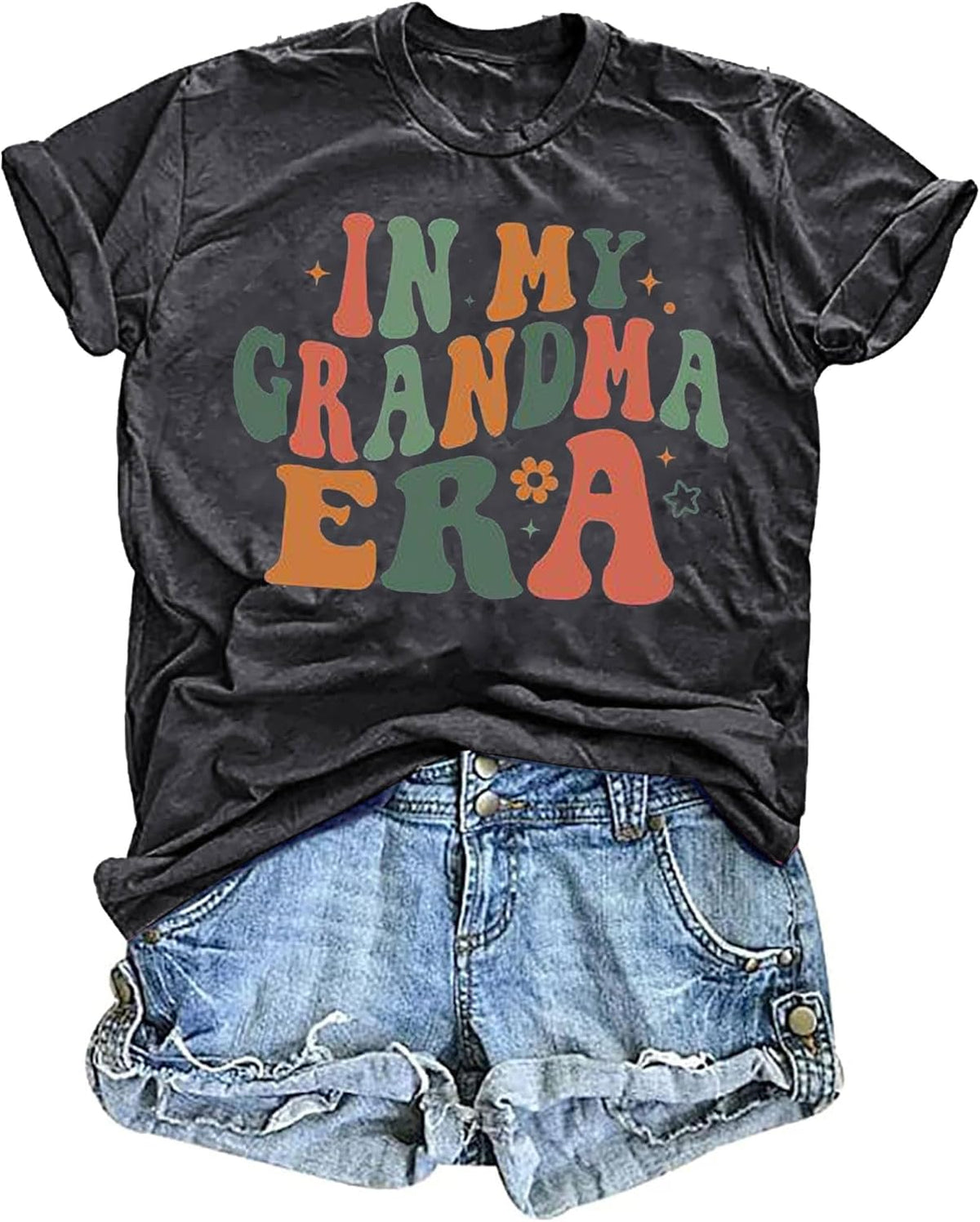 Mama Shirt Women Funny Letters Print Mother&#39;s Day Graphic Tees in My Mama Era Shirt Mom Life Casual T-Shirt Tops