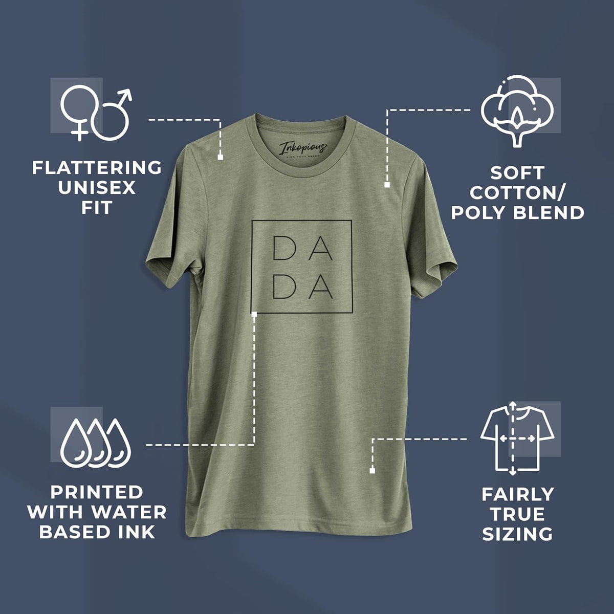 Inkopious DADA T-Shirt - First Time Father&#39;s Day Present -