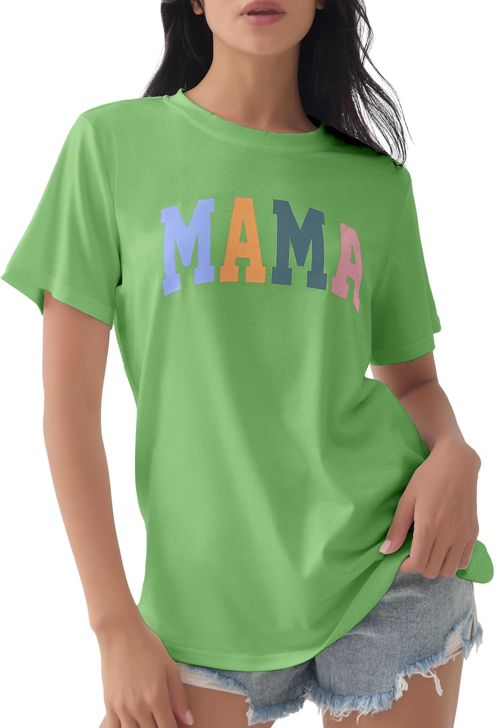 GGOV Mama Shirt Mom Letter Print Tops Mother&#39;s Day Shirts Gift Casual Tee Loose Fit Short Sleeve T Shirts