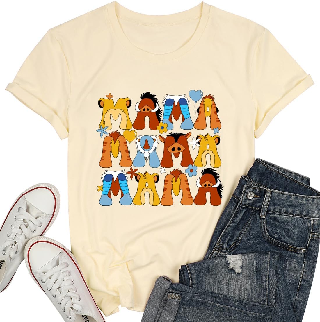 Mama Shirt Women Cute Mom Letter Print Mother&#39;s Day Tshirt Graphic Short Sleeve Tee Tops Blouses