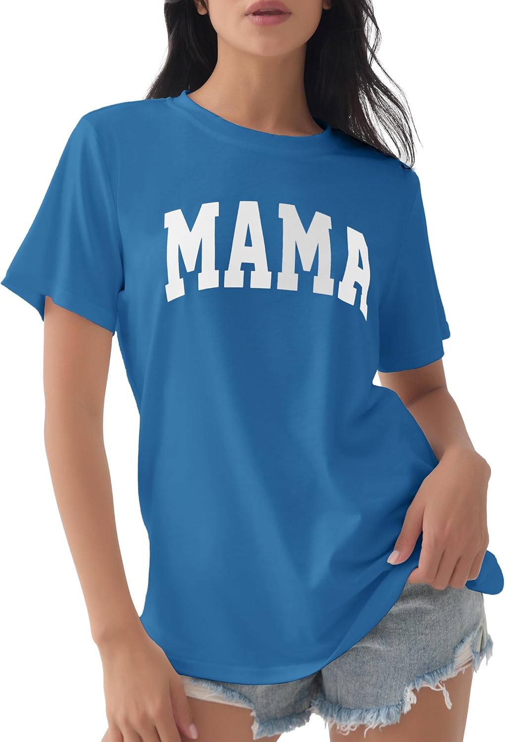 GGOV Mama Shirt Mom Letter Print Tops Mother&#39;s Day Shirts Gift Casual Tee Loose Fit Short Sleeve T Shirts