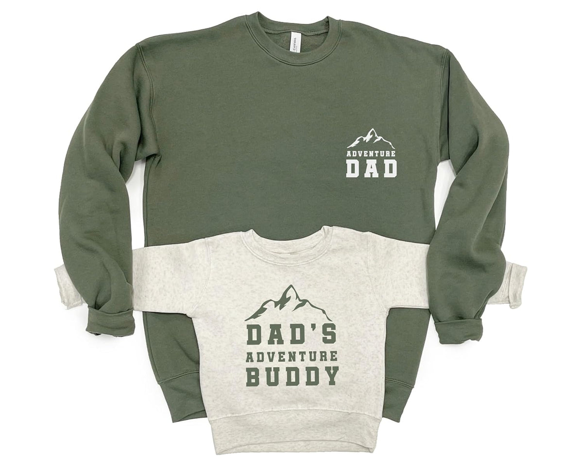 First Father&#39;s Day Gift, Adventure Dad &amp; Dad&#39;s Adventure Buddy, Father and Son Sweatshirts, Dad Son Gift, Camping Sweaters, Father&#39;s Day gift, New Dad Gift, Family Matching Shirt,Daddy and Me Shirts