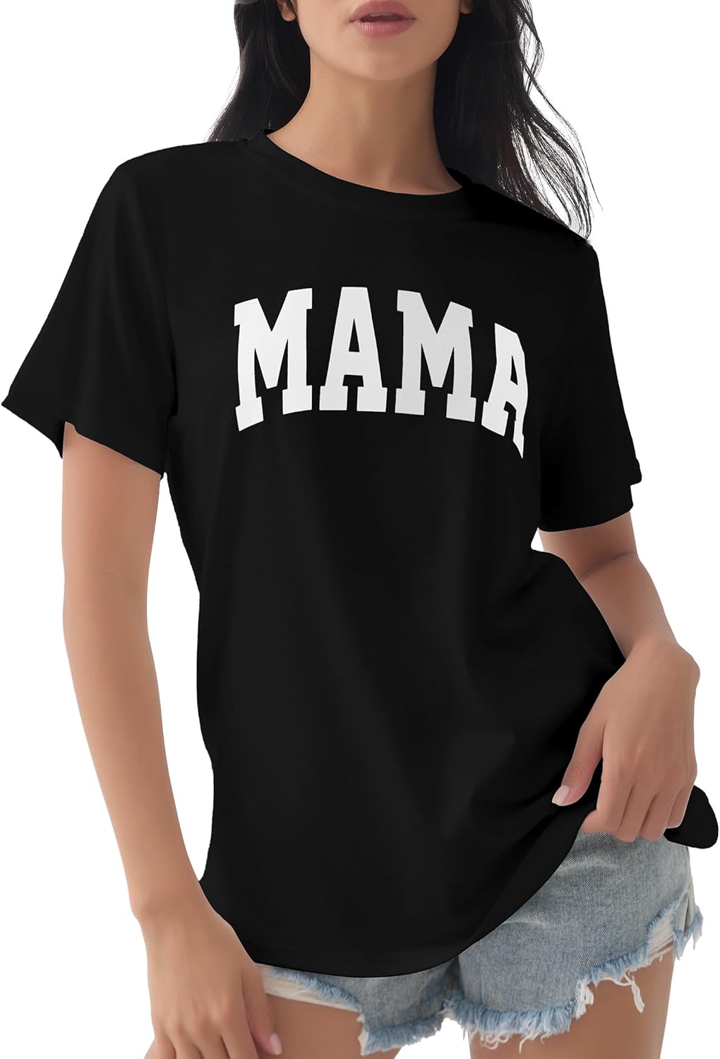 GGOV Mama Shirt Mom Letter Print Tops Mother&#39;s Day Shirts Gift Casual Tee Loose Fit Short Sleeve T Shirts