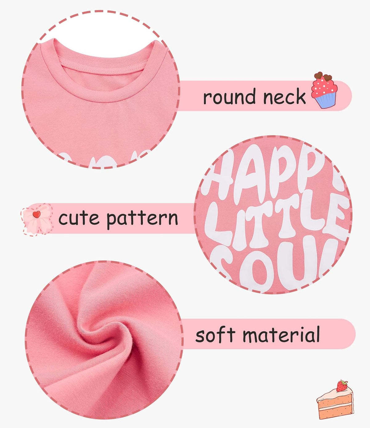 UNICOMIDEA Toddler Girls T-Shirt Graphic Short Sleeve Tee Shirts for 2-6 Years