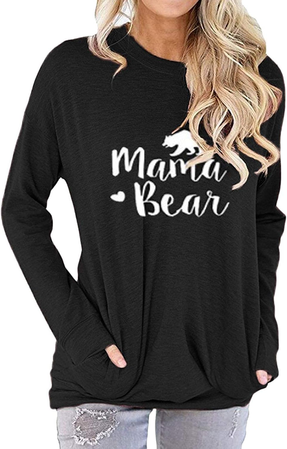 Nlife Mama Bear Mothers Day Shirt for Gifts Moms Graphic Tees with Sayings Womens Tshirts Tops