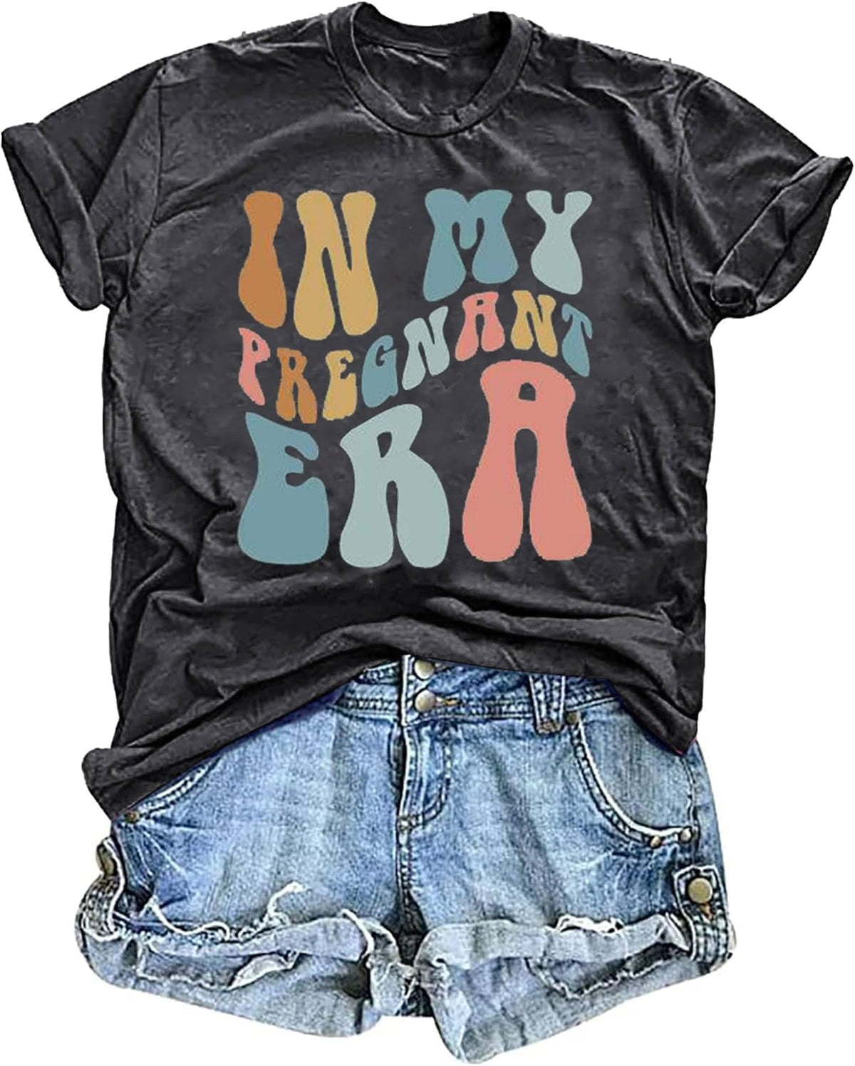 Mama Shirt Women Funny Letters Print Mother&#39;s Day Graphic Tees in My Mama Era Shirt Mom Life Casual T-Shirt Tops