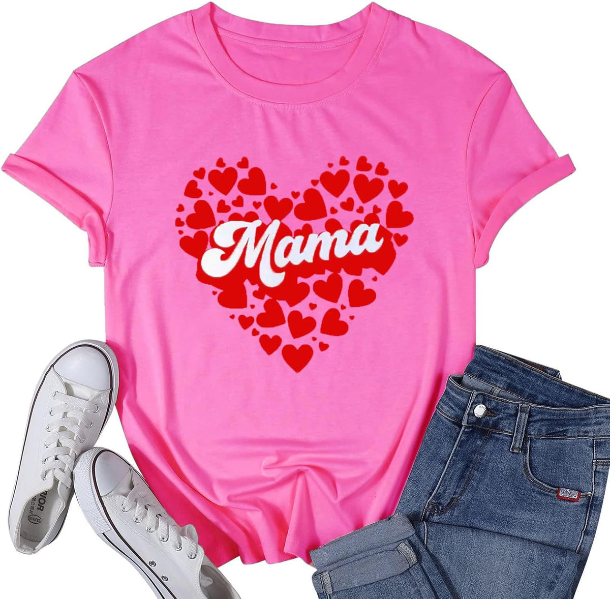 Mama T Shirts for Women Cute Graphic Print Top Mom Gift Mothers Day Shirt Summer Casual Short Sleeve Tops Mother Shirt