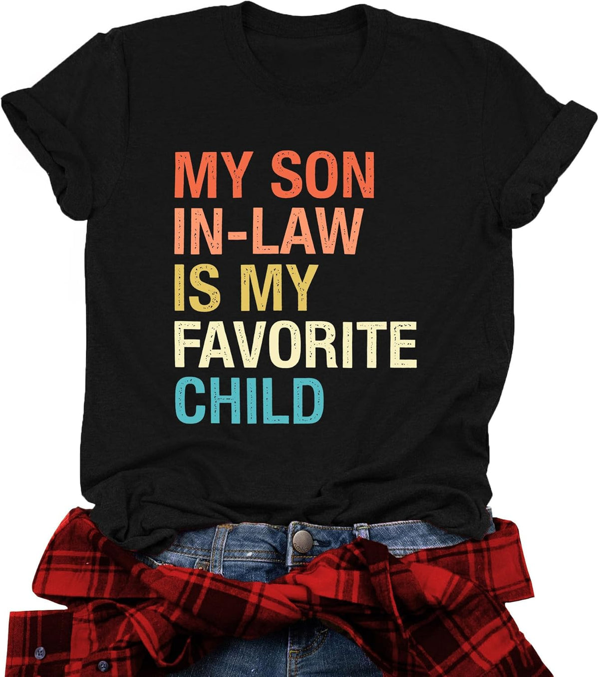 Mama Shirts Women My Son in Law is My Favorite Child Shirt Mother&#39;s Day T Shirts Gift Mom Short Sleeve Tops