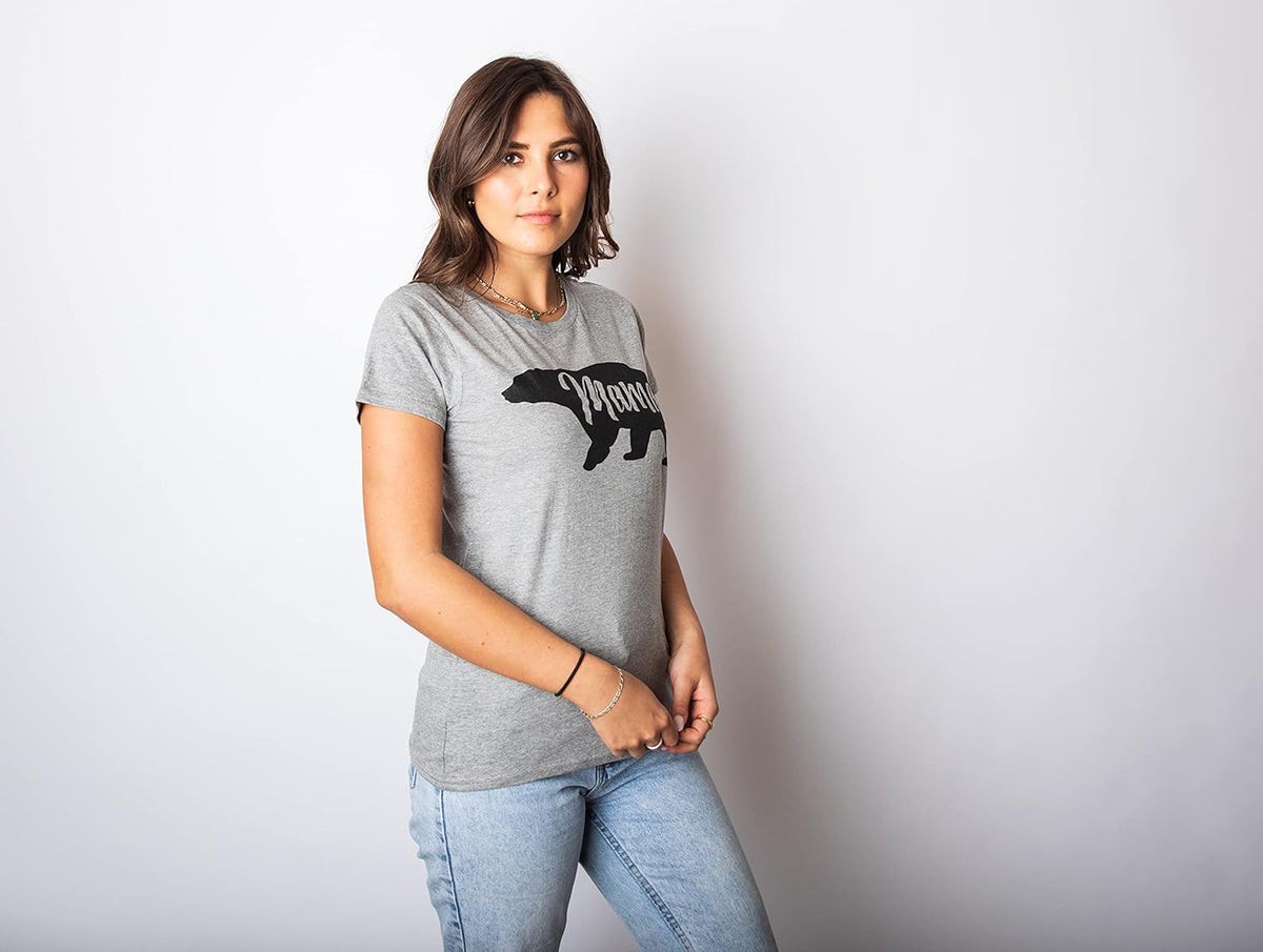 Womens Mama Bear T Shirt Cute Funny Best Mom of Boys Girls Cool Mother Tee Mother Shirt