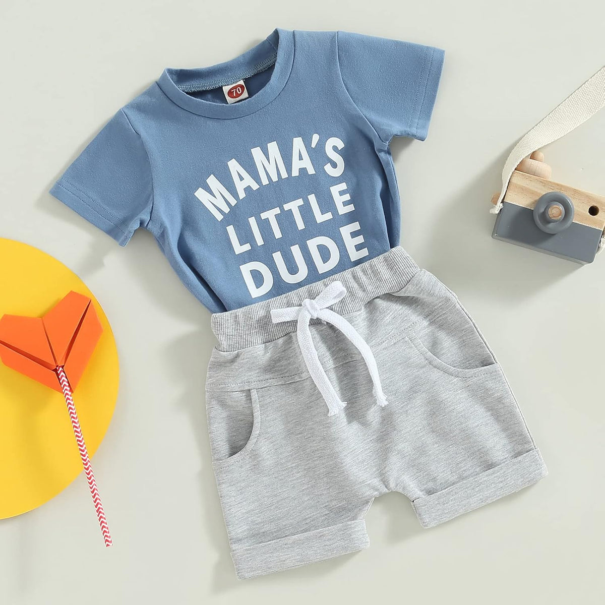 BemeyourBBs Toddler Baby Boy Summer Clothes Funny Letter T Shirt Elastic Waist Pockets Shorts Set 2 Piece Outfit