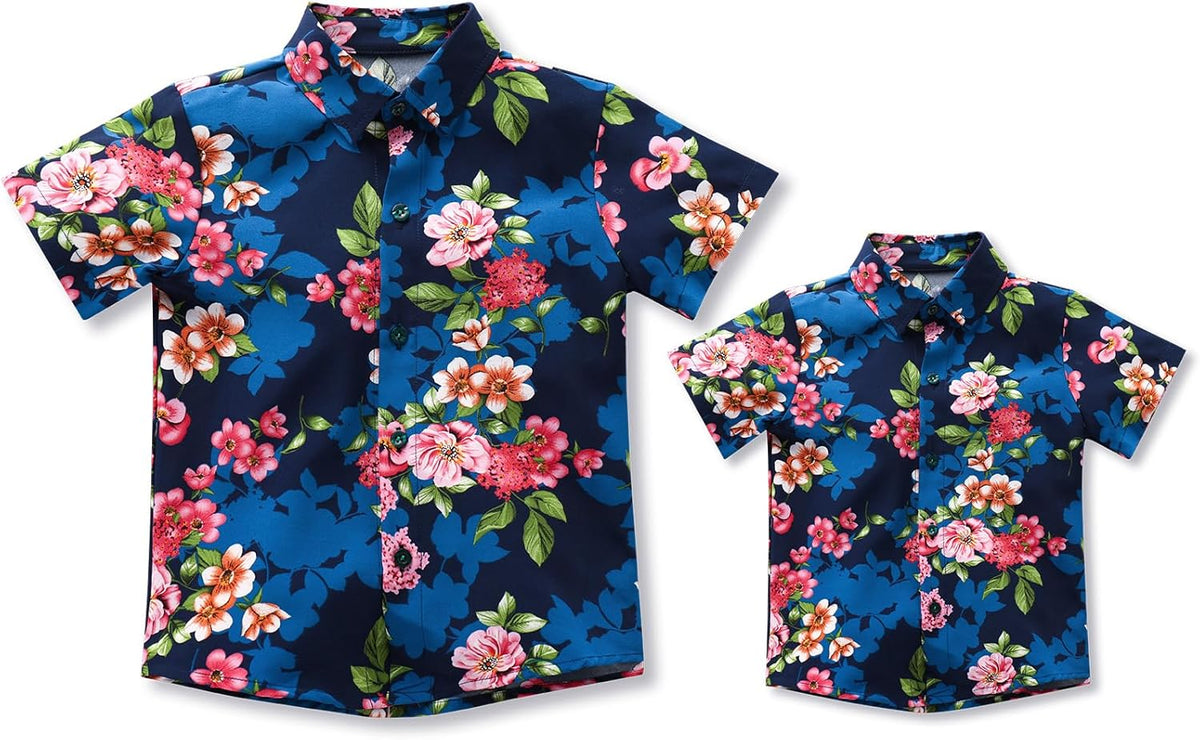 Daddy and Me Matching Outfits Hawaiian Father and Son Matching Shirts for Family Photoshoot Summer Men Boys Father&#39;s Day Tops
