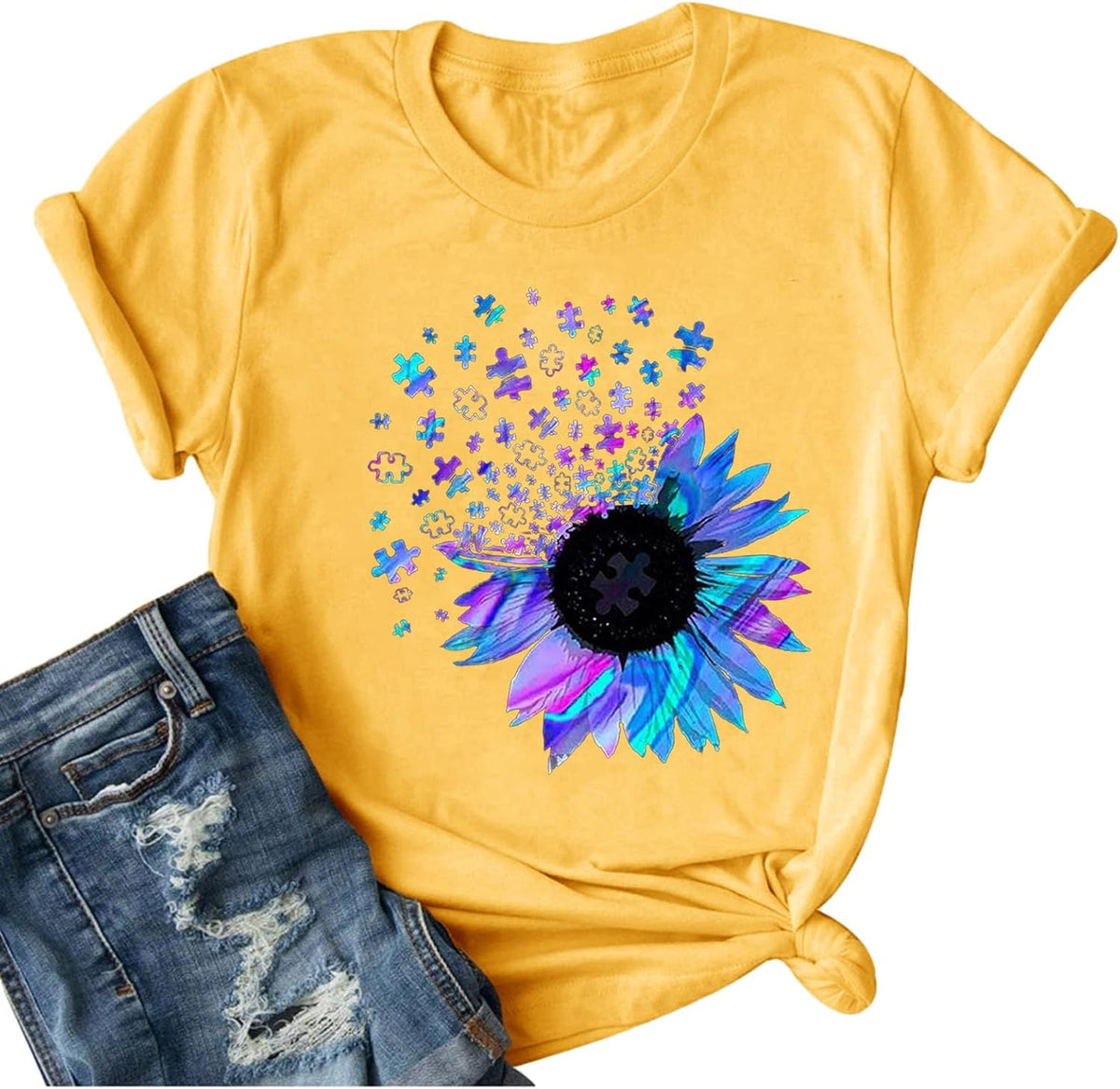 Bealatt Women&#39;s Sunflower Graphic Shirts Sunflower Pattern Print Tank Tops Casual Sleeveless Summer Tops Holiday Tee Shirt Mother Shirt