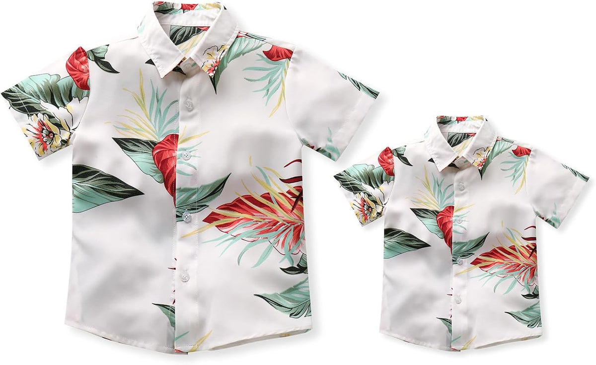 Daddy and Me Matching Outfits Hawaiian Father and Son Matching Shirts for Family Photoshoot Summer Men Boys Father&#39;s Day Tops