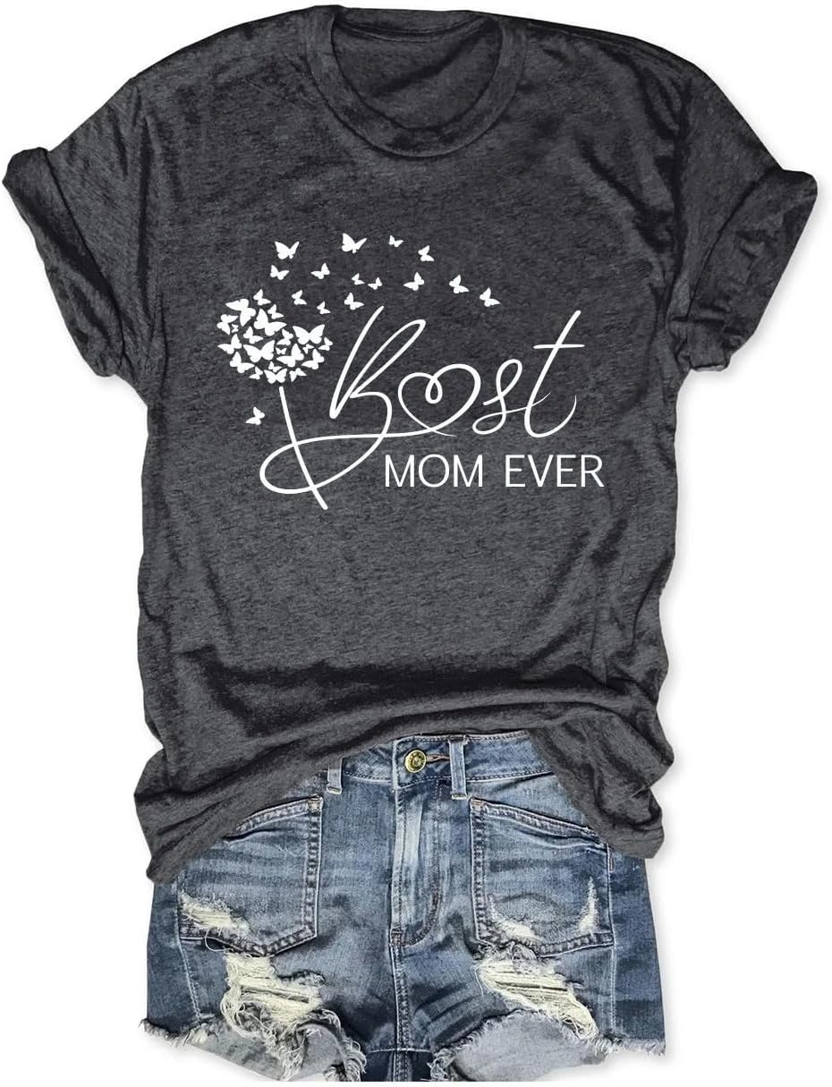 Womens Boy Mama Shirt Casual Letter Printed Boy Mom T-Shirts Short Sleeve Mother&#39;s Day Graphic Tee Tops Mother Shirt