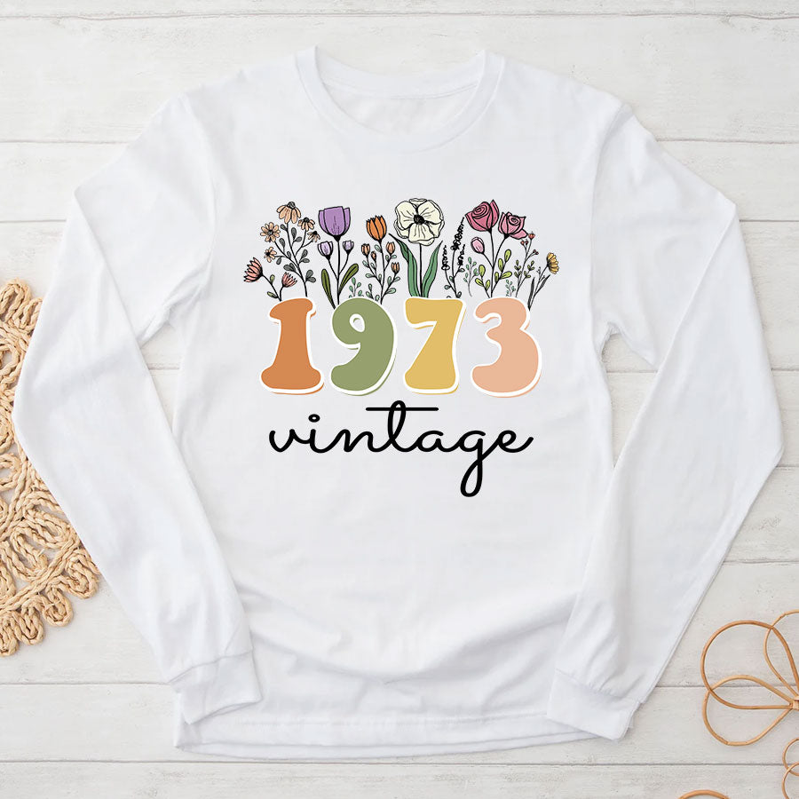 50th Birthday Shirts, Custom Birthday Shirts, Turning 50 Shirt, Gifts For Women Turning 50, 50 And Fabulous Shirt, 1973 Shirt, 50th Birthday Shirts For Her