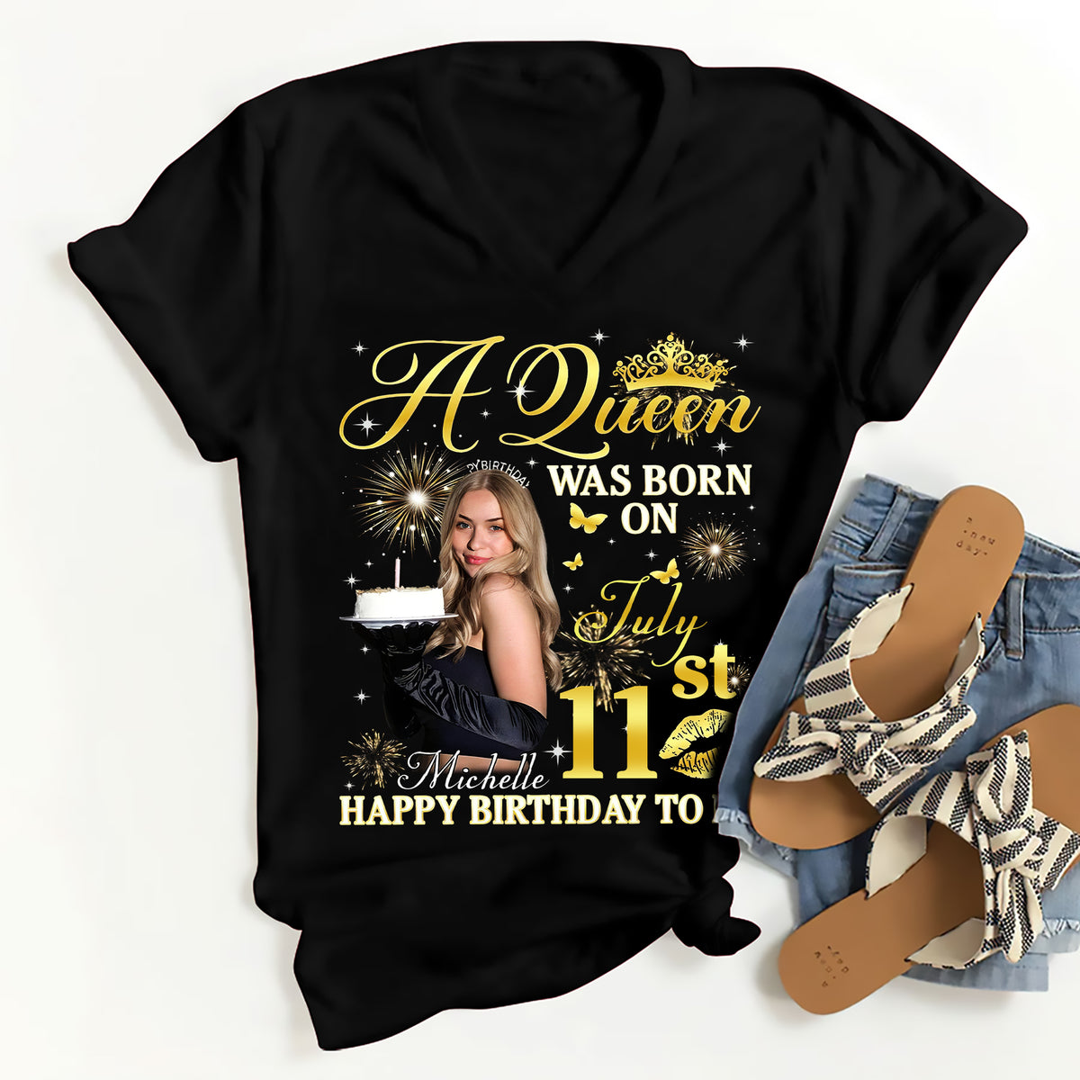 July Birthday Shirt, Custom Birthday Shirt, Queens Born In July, July Birthday Shirts For Woman, July Birthday Gifts, July Is My Birthday Month, Yep The Whole Month-YPT-ALK