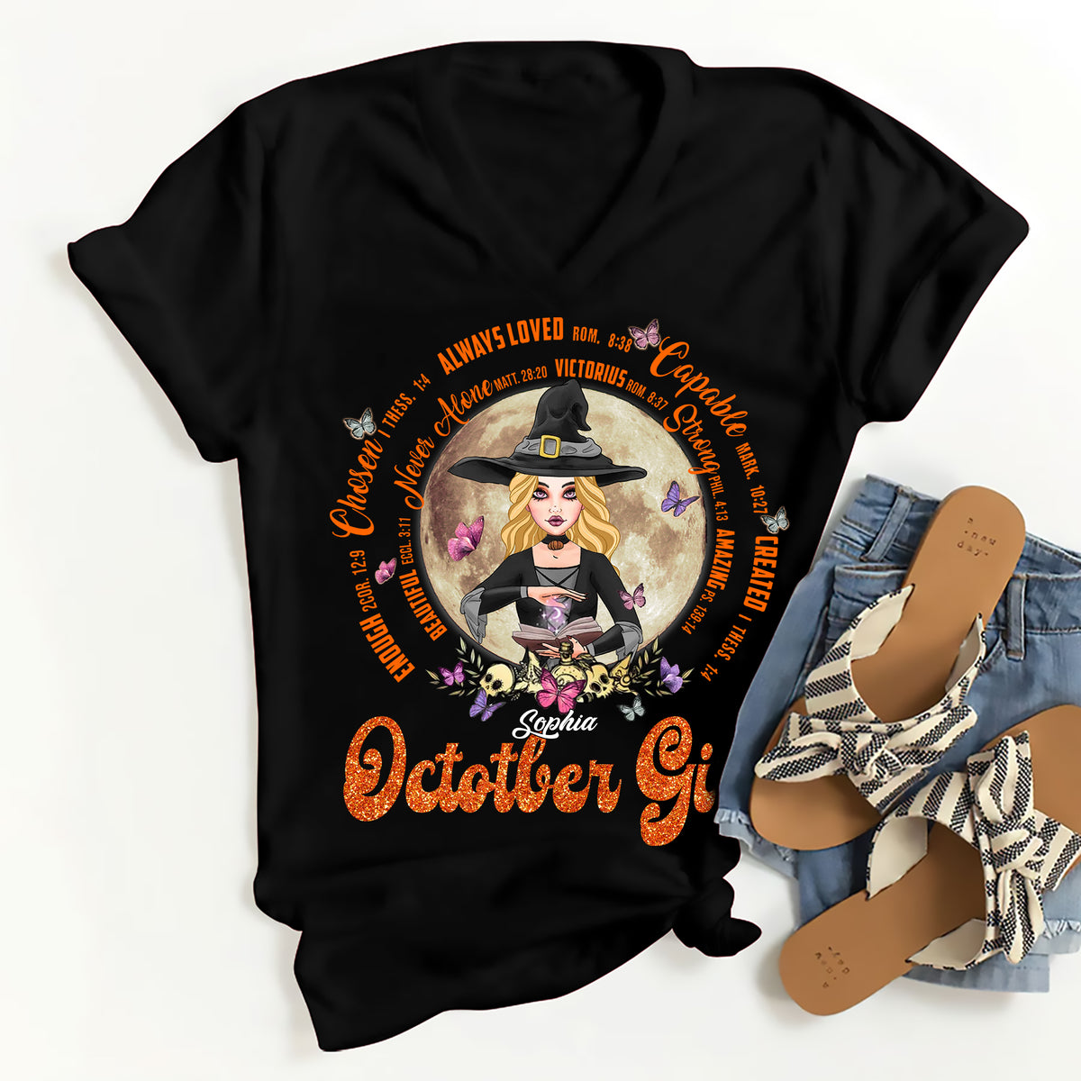 Personalized October Birthday Shirt, Custom Birthday Shirt, Queens are Born In October, October Birthday Shirts For Woman, October Birthday Gifts-YPT-ALK