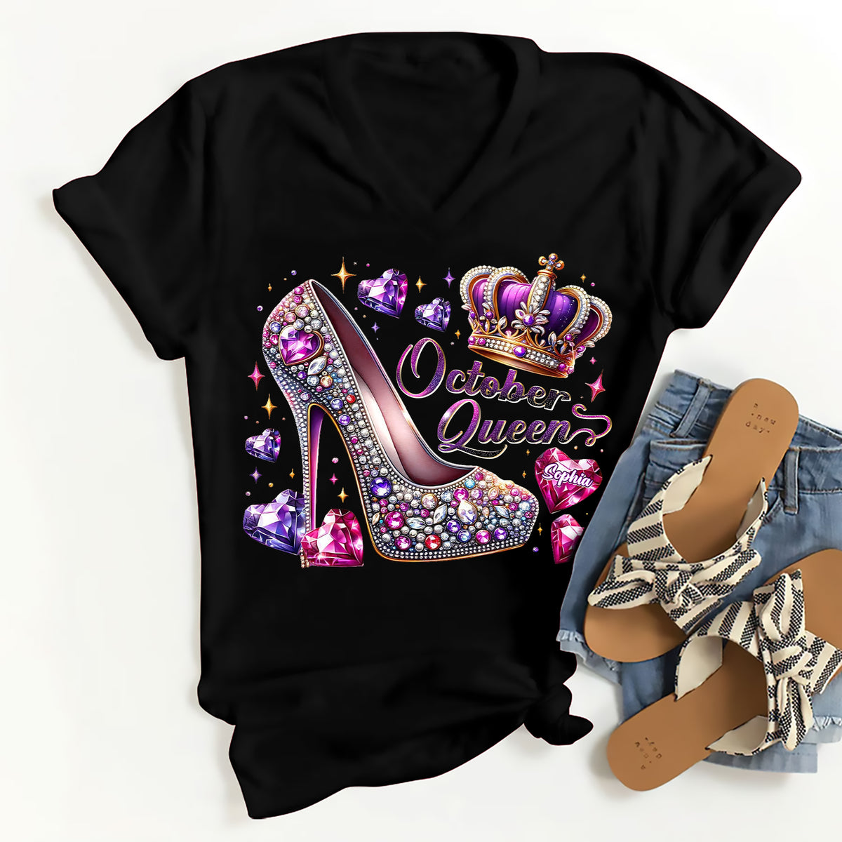 October Birthday Shirt, Custom Birthday Shirt, Queens Born In October, October Birthday Shirts For Woman, October Birthday Gifts, October Is My Birthday Month, Yep The Whole Month-YPT-ALK