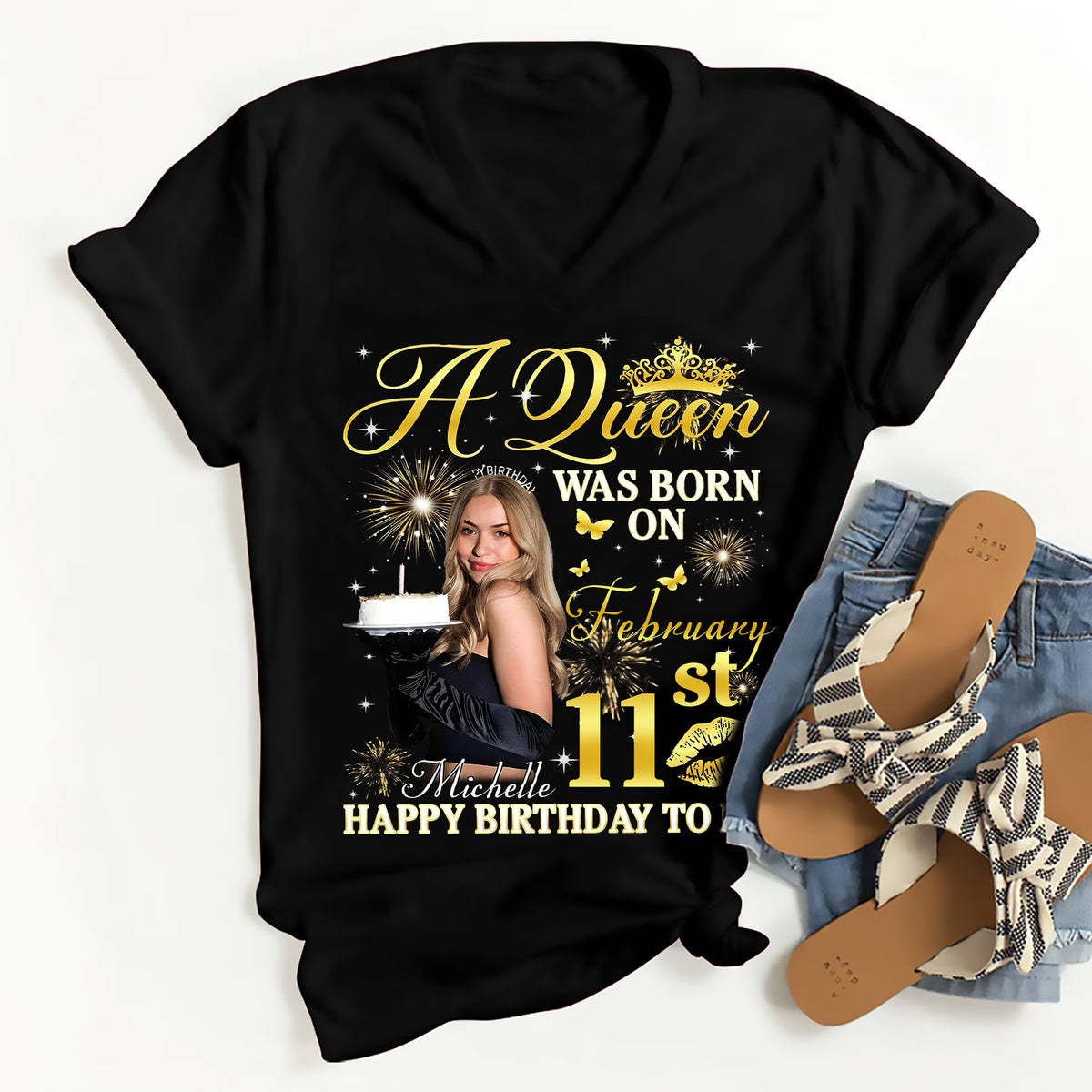 February Birthday Shirt, Custom Birthday Shirt, Queens Born In February, February Birthday Shirts For Woman, February Birthday Gifts, February Is My Birthday Month, Yep The Whole Month-YPT-ALK