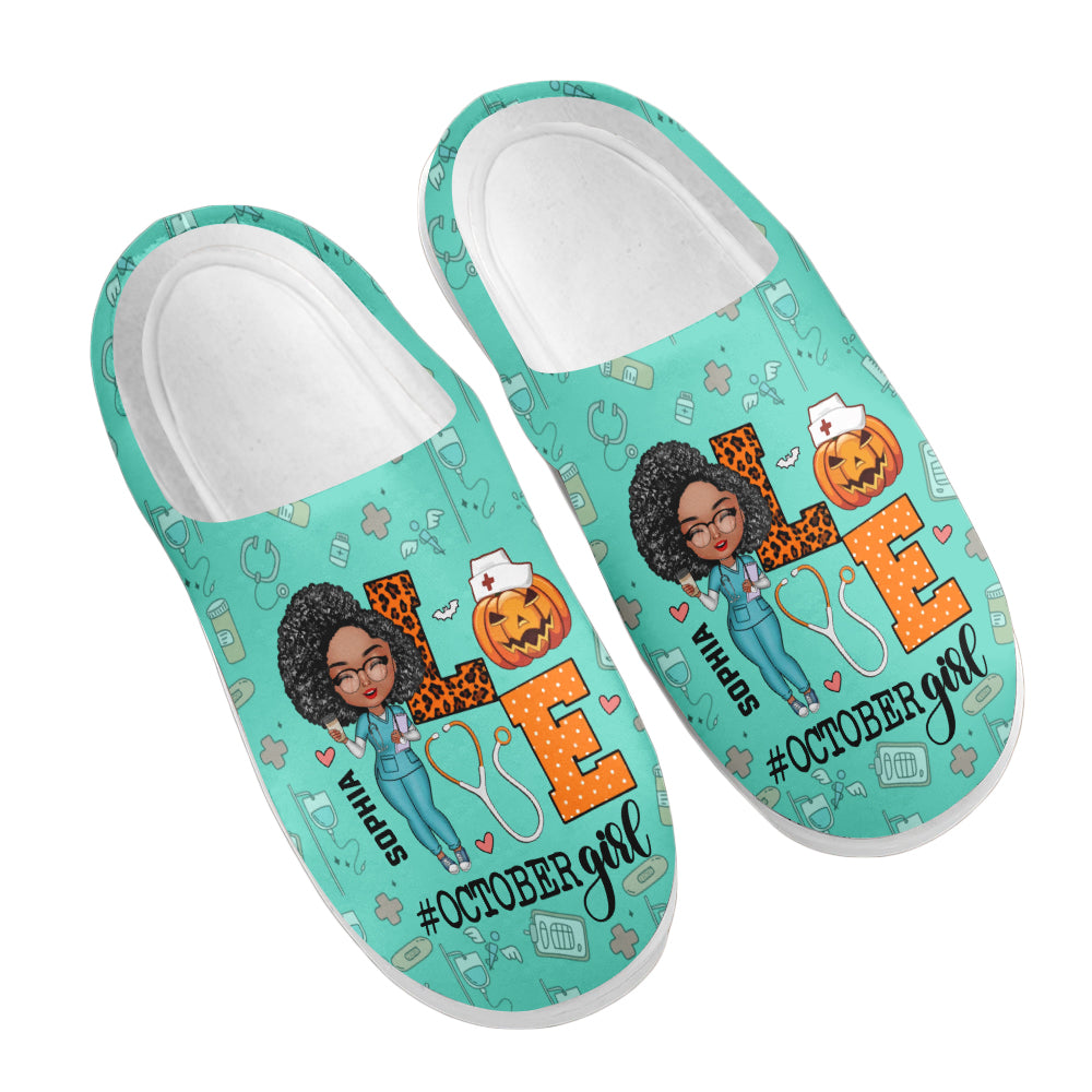 Personalized Slippers, Custom Birthday Gifts For October Girls, Birthday Gifts For Nurses, Halloween gifts