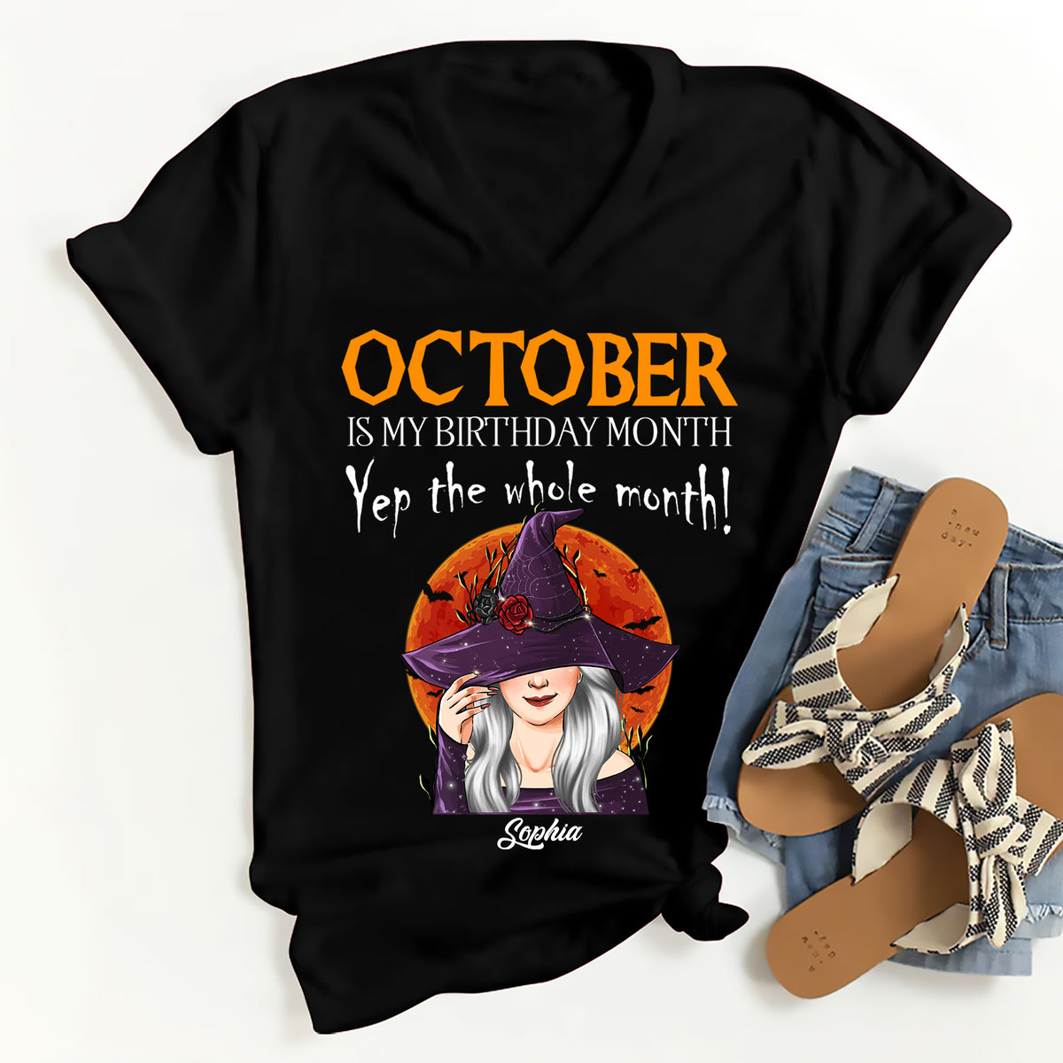 Personalized October Birthday Shirt, Custom Birthday Shirt, Queens are Born In October, October Birthday Shirts For Woman, October Birthday Gifts-YPT-ALK