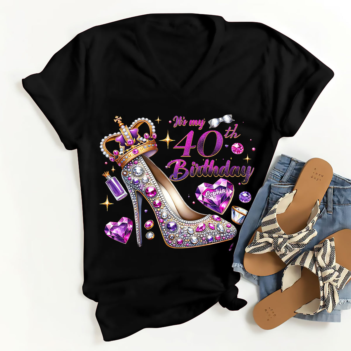 40th Birthday Shirts, Custom Birthday Shirts, Turning 40 Shirt, Gifts For Women Turning 40, 40 And Fabulous Shirt, 40th Birthday Shirts For Her-YPT-ALK