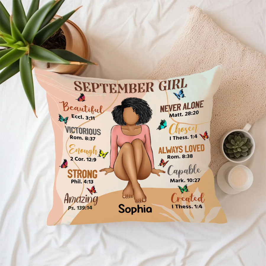 Personalized Pillow - Custom Birthday Gifts For September Girls, September Pillow, September Girl Birthday Gift