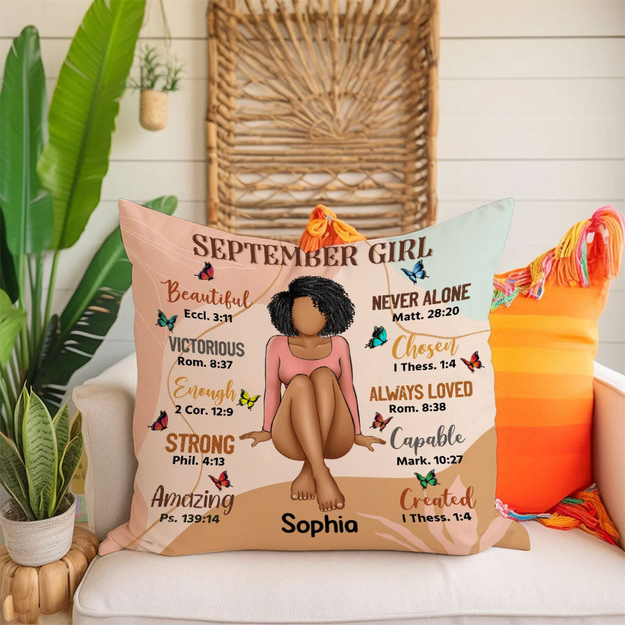 Personalized Pillow - Custom Birthday Gifts For September Girls, September Pillow, September Girl Birthday Gift