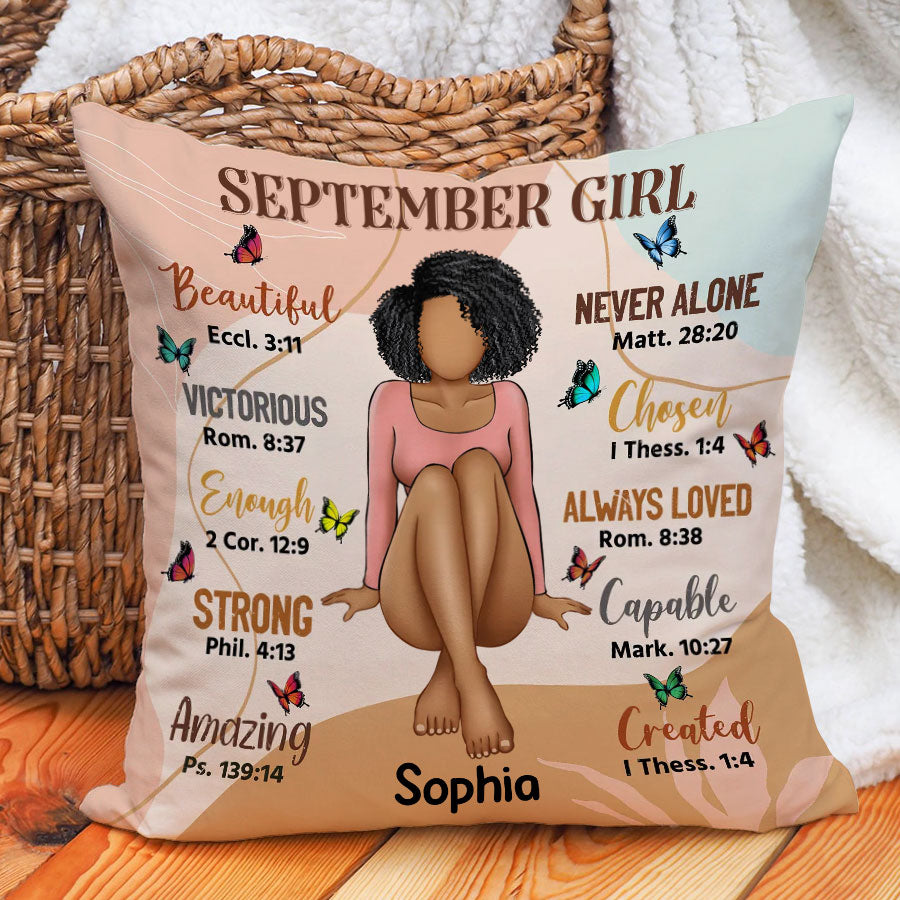 Personalized Pillow - Custom Birthday Gifts For September Girls, September Pillow, September Girl Birthday Gift