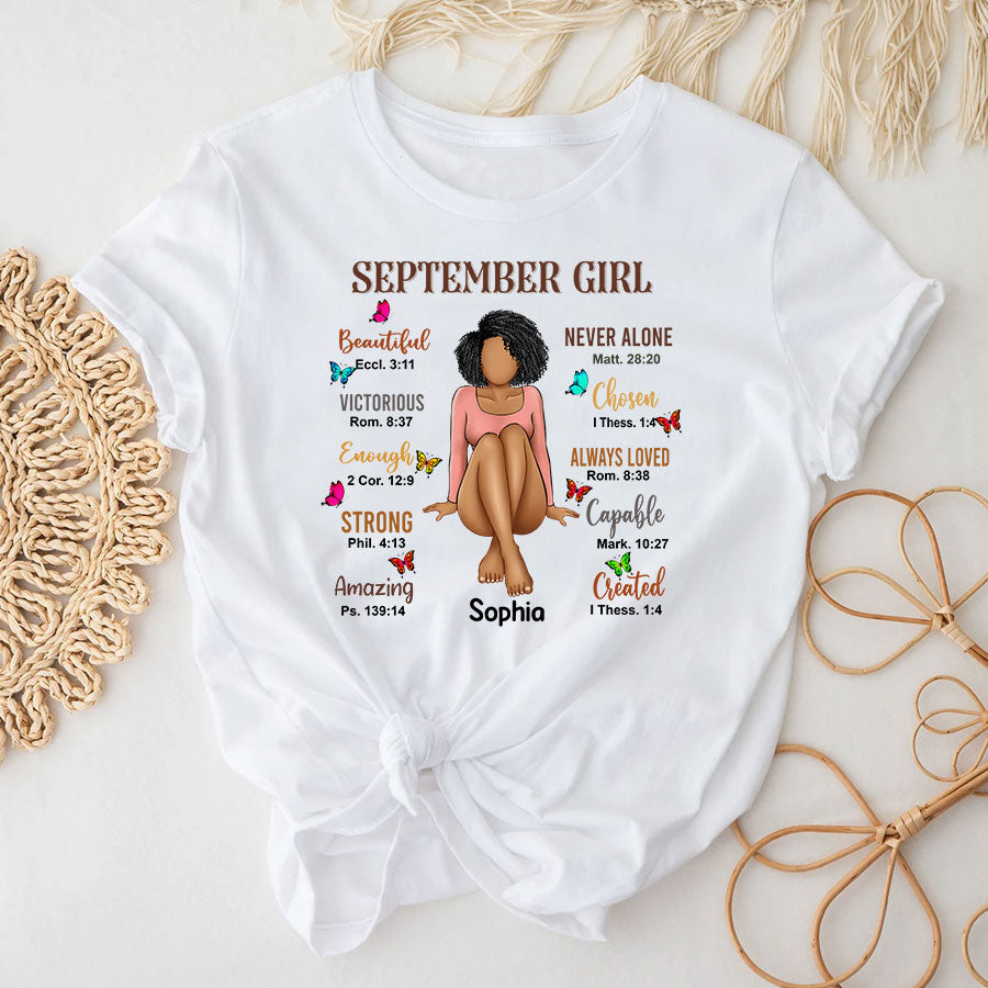 September Birthday Shirt, Custom Birthday Shirt, Queens Are Born In September Birthday Shirts For Woman
