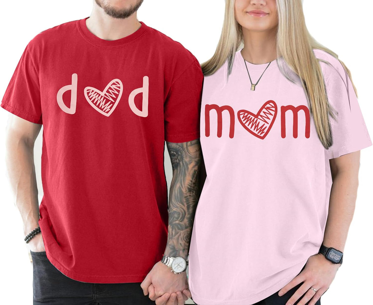 ASTANFY Dad Shirt Mom Shirt: Mom and Dad Matching Shirts Pregnancy Announcement T-Shirt Pregnancy Reveal Gifts Shirt