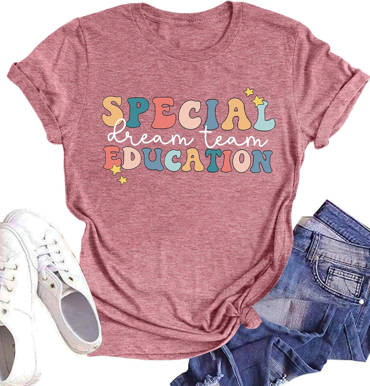 Special Education Teacher Shirts for Women SPED Teachers Graphic T-Shirts Teaching Life Gift Short Sleeve Tee Tops