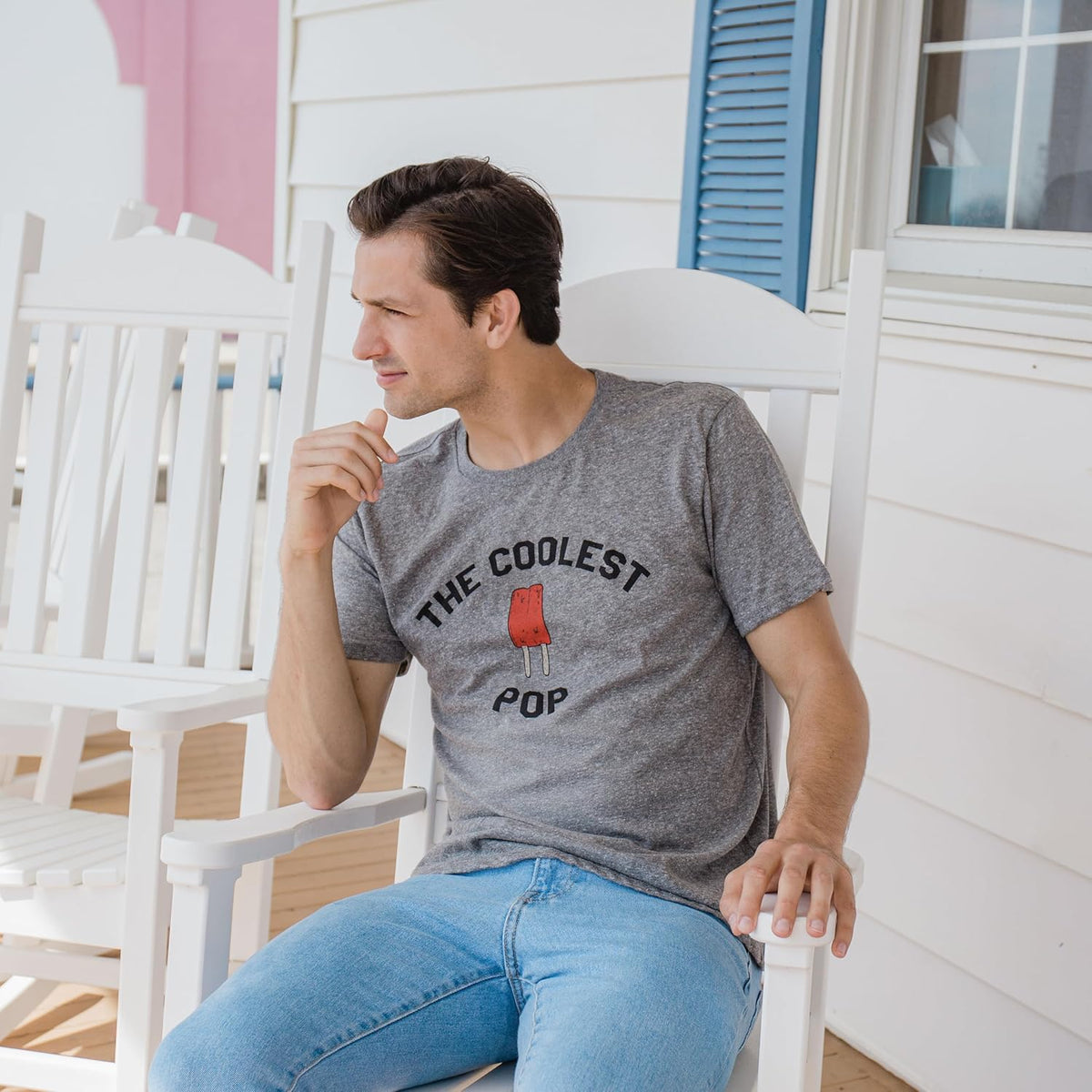 Crazy Dog Mens T Shirt Coolest Pop Funny Fathers Day Shirt Cool Dad Joke Tee