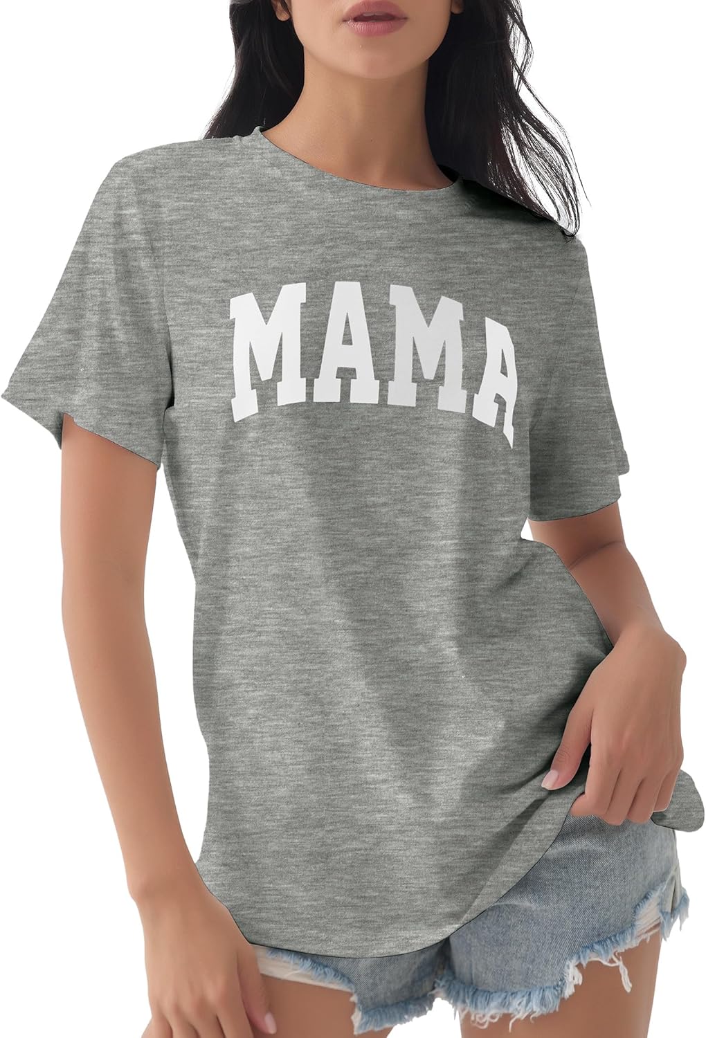 GGOV Mama Shirt Mom Letter Print Tops Mother&#39;s Day Shirts Gift Casual Tee Loose Fit Short Sleeve T Shirts