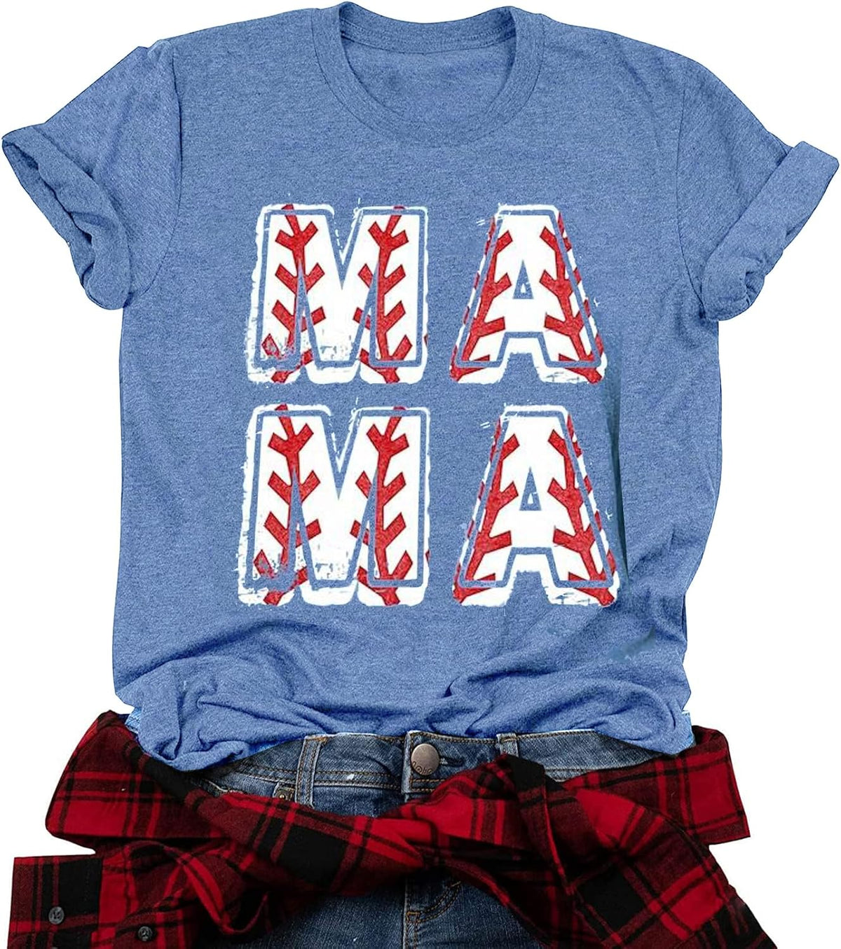 Mama Shirt Women Funny Letters Print Mother&#39;s Day Graphic Tees in My Mama Era Shirt Mom Life Casual T-Shirt Tops