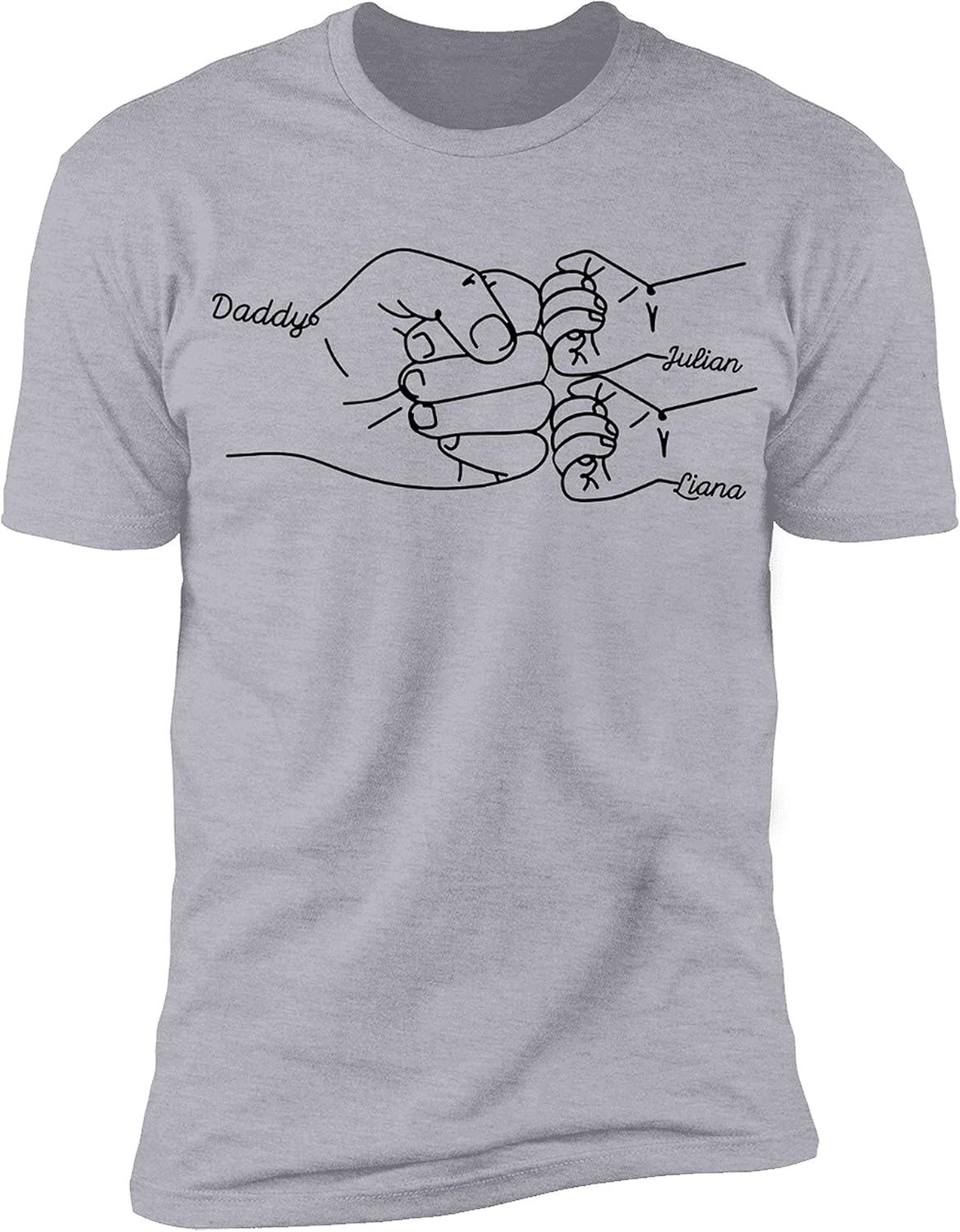 NAZENTI Personalized Fathers Day T-Shirt, Dad Papa Fist Bump Flag Shirt, Grandpa Papa Shirt, Gifts for Fathers Day